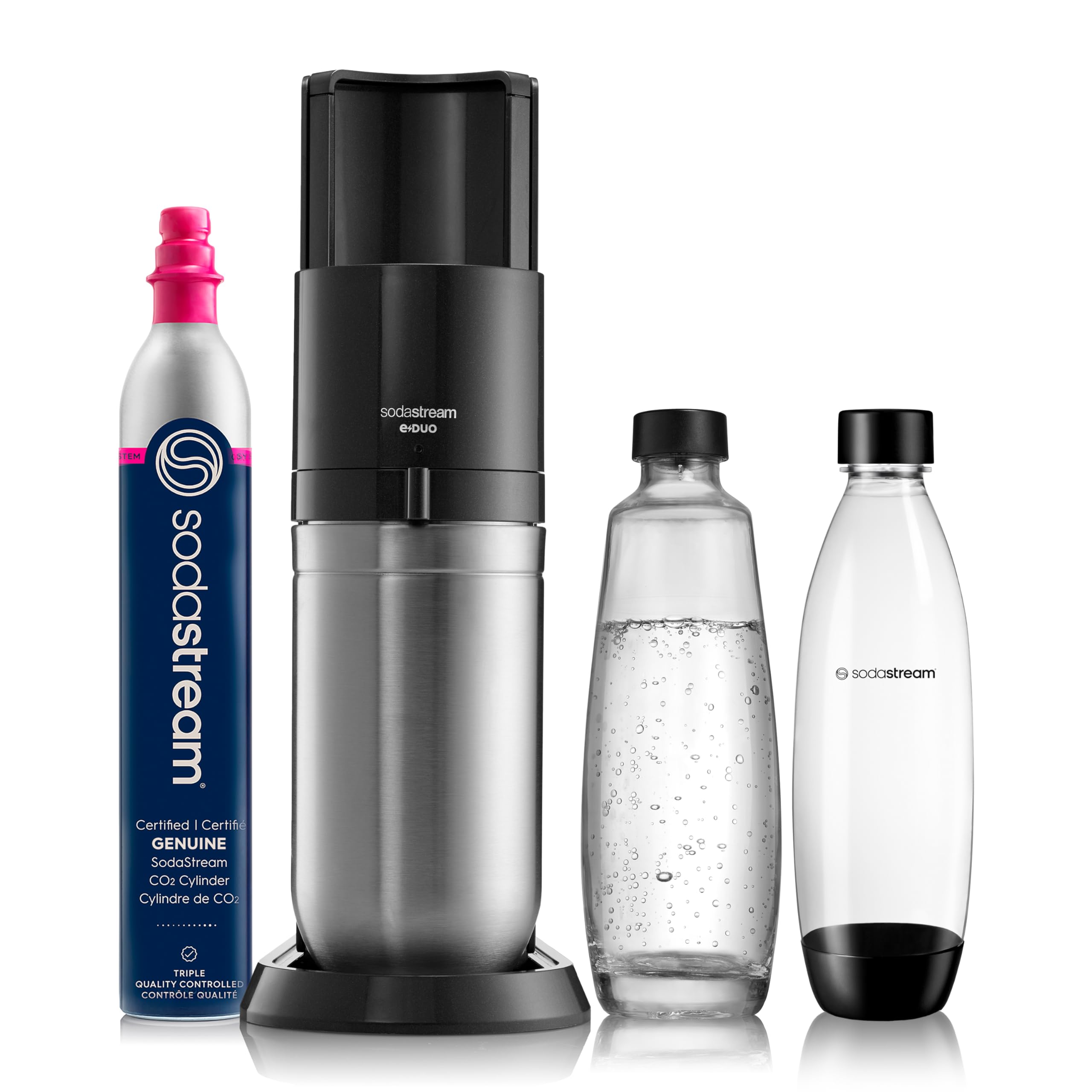 Sodastream E-Duo Sparkling Water Maker (Black) With Co2 And Carbonating Bottle