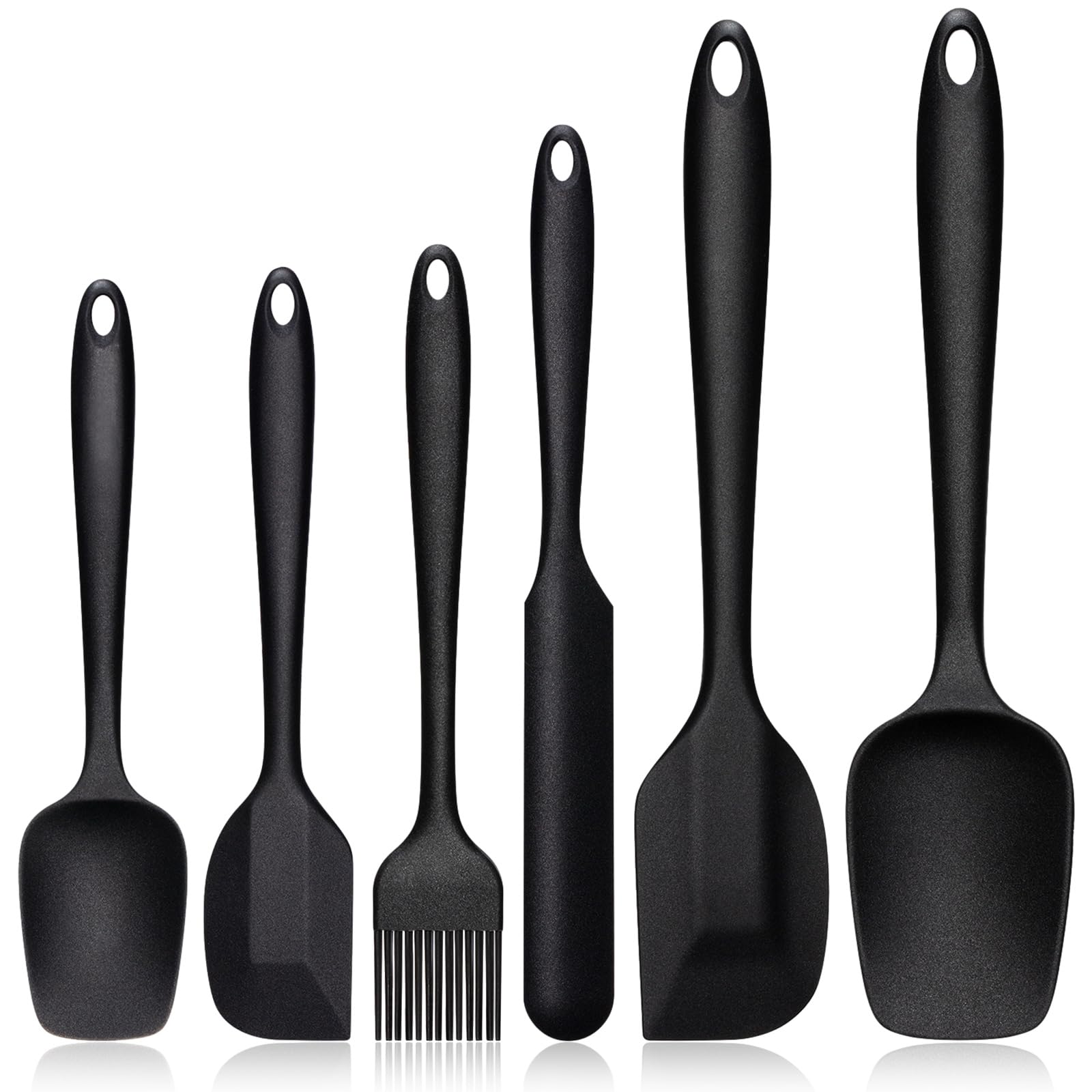 Silicone Spatula Set, 6Pcs Heat Resistant Spatulas For Cooking, Food Grade Silicone Rubber Spatula Set For Baking, Non Stick Dis