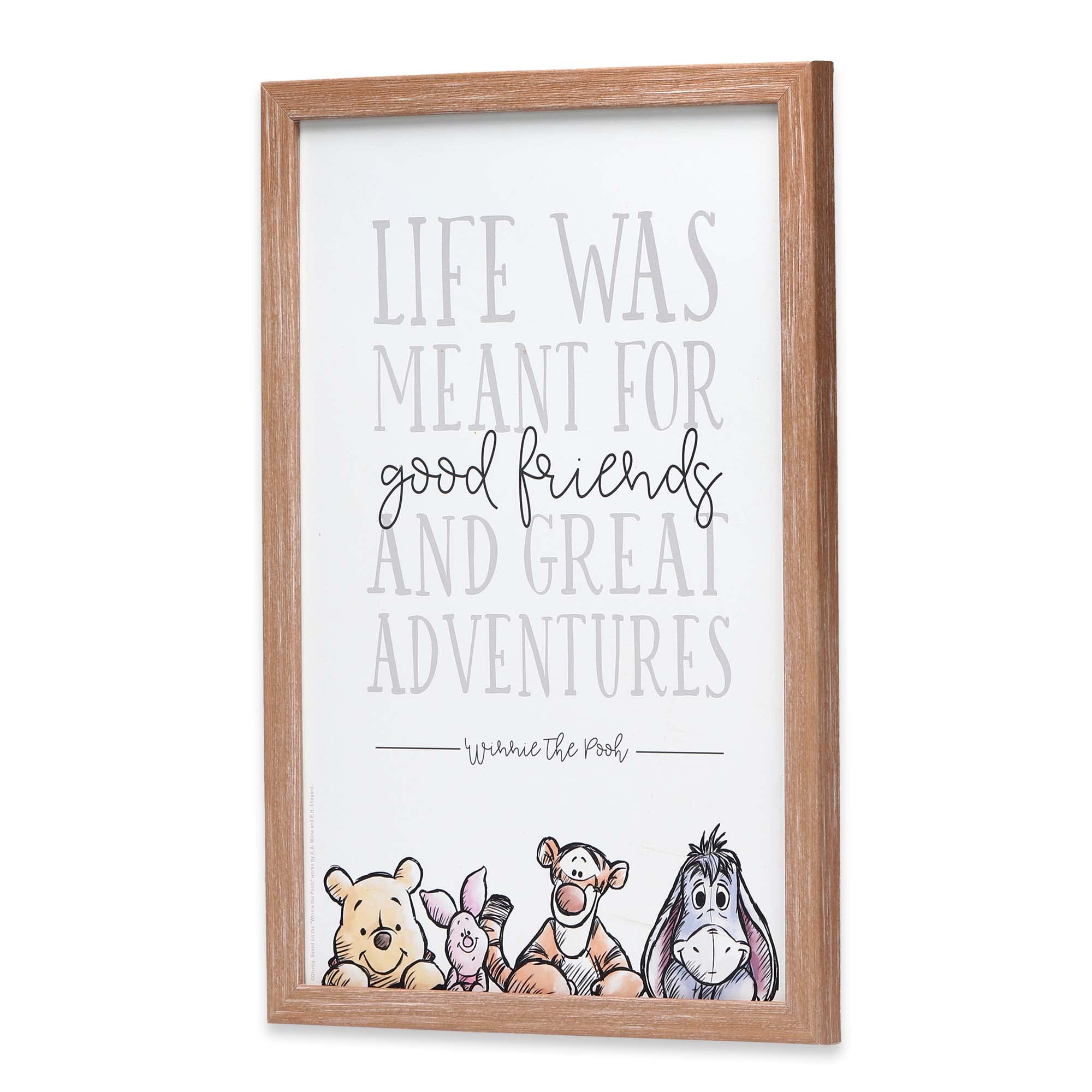 Disney Winnie The Pooh Good Friends And Great Adventures Framed Wood Wall Decor - Cute Winnie The Pooh Picture
