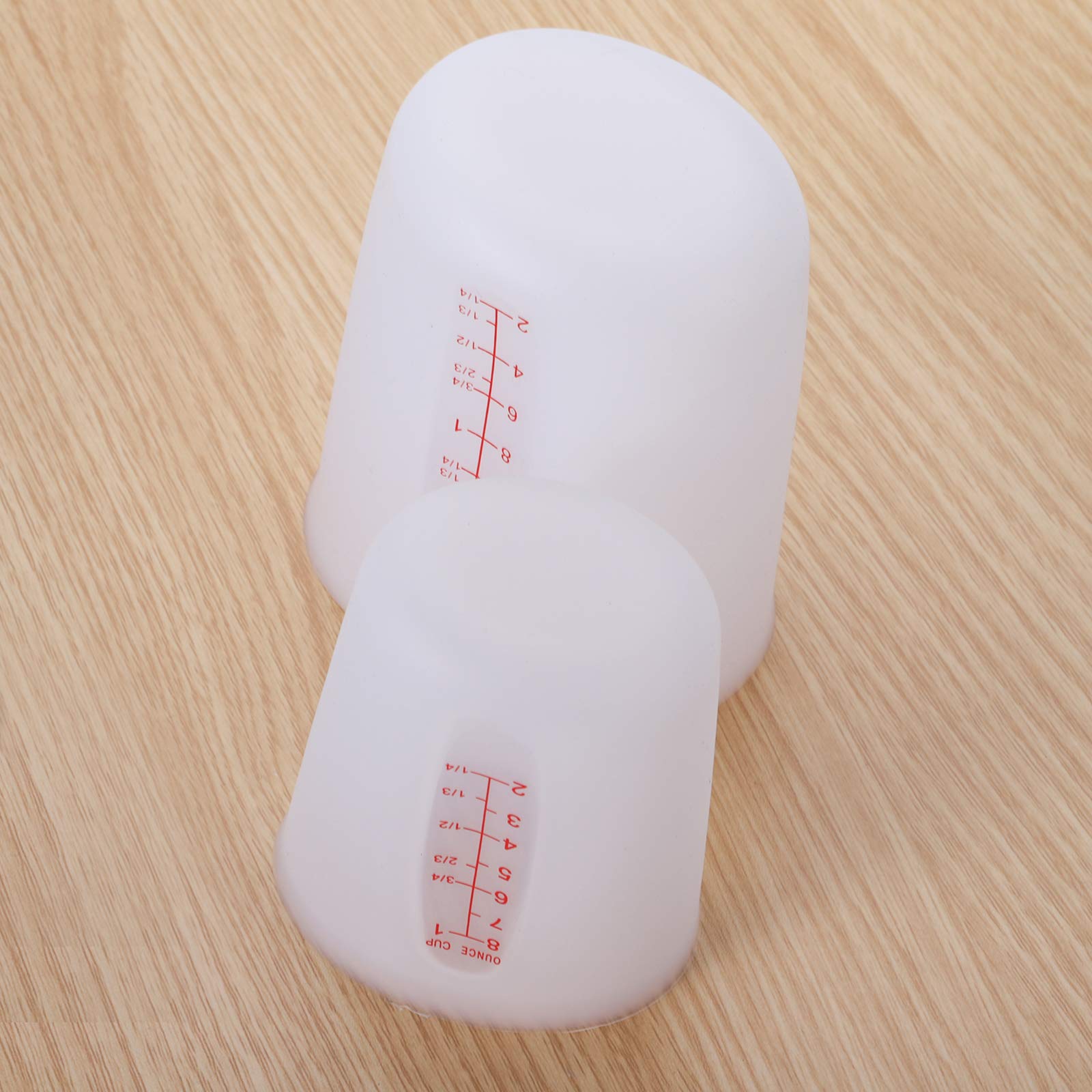 Hedume Set of 4 Silicone Flexible Measuring Cups with Marking  2 Pack 8 Ounces(1-cup) and 2 Pack 16 Ounces(2-cup) Squeeze and Pour Silicone Measuring Cup Set