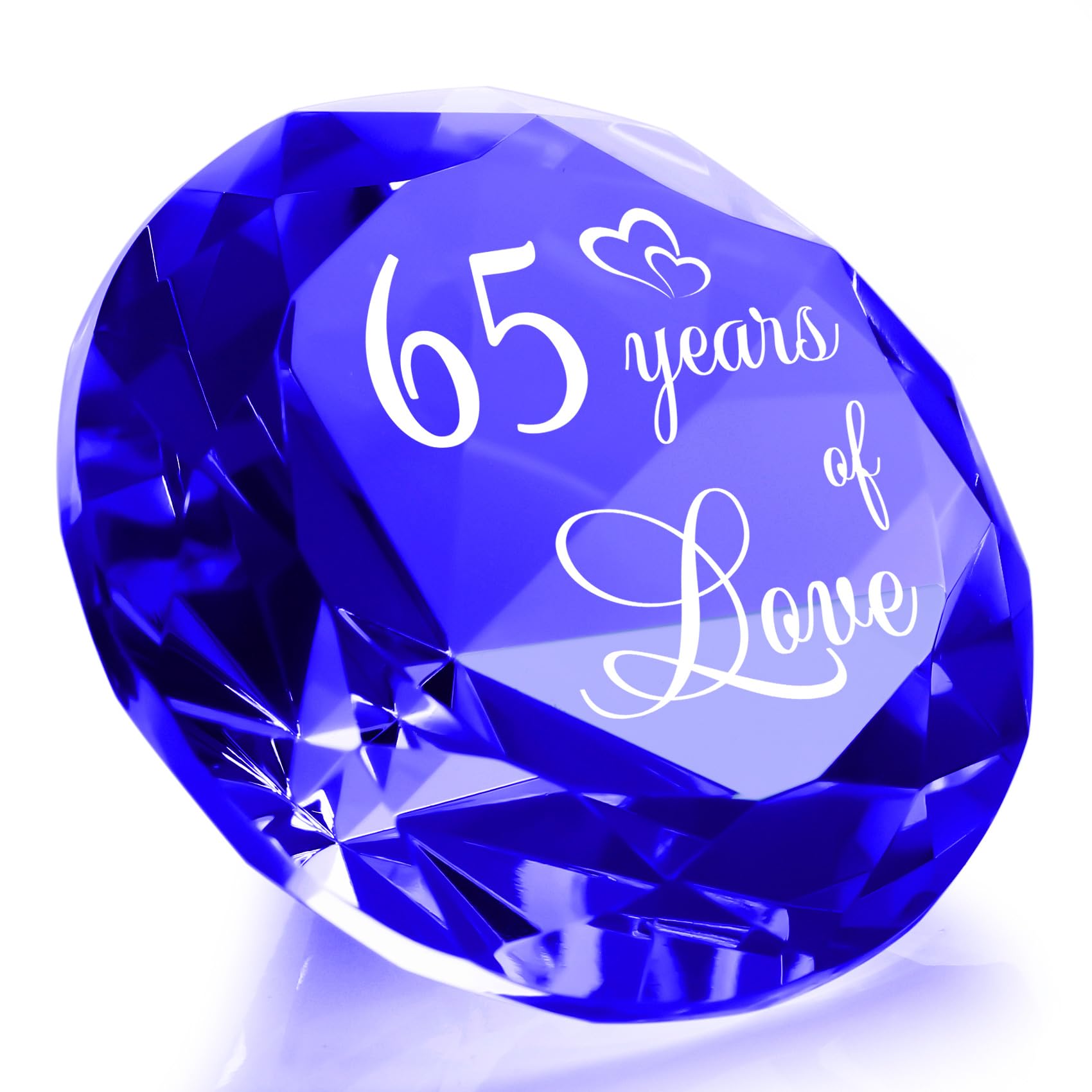 YWHL 65th Wedding Anniversary Sapphire Gifts for Couples, 65 Years Anniversary Sapphire Crystal Wedding Gifts for Parents, Blue 