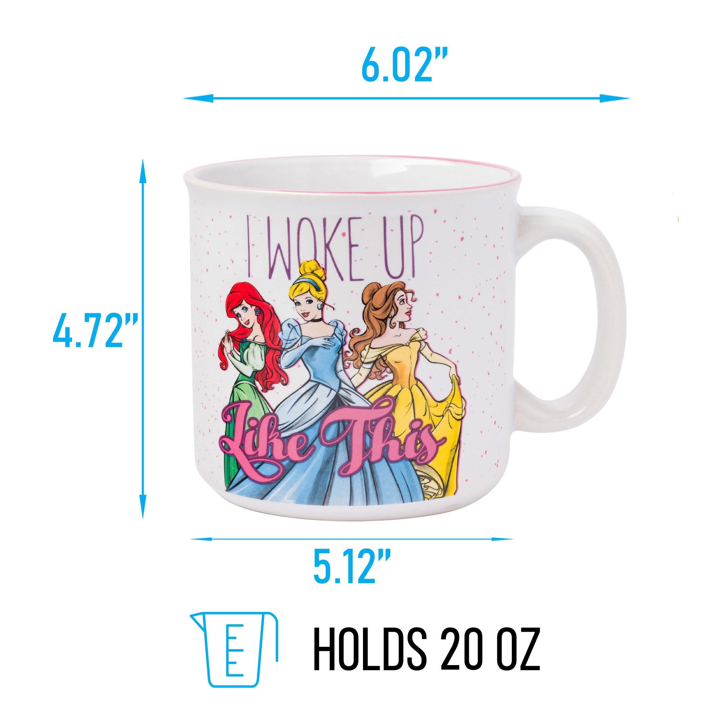 Disney Princess ''I Woke Up Like This'' Ceramic Camper Mug | Holds 20 Ounces