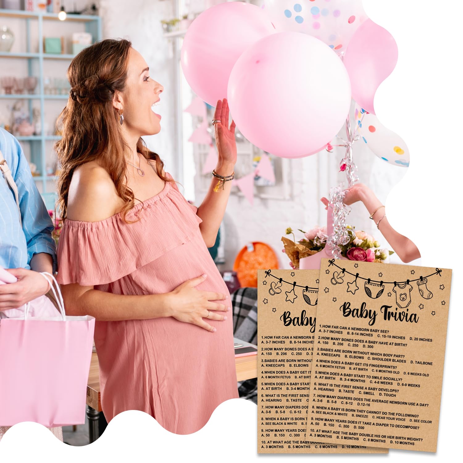 Misaidou Baby Shower Game, Baby Trivia Game Cards, Baby Shower Party Games Supplies & Activities, Party Activities Ideas Supplie