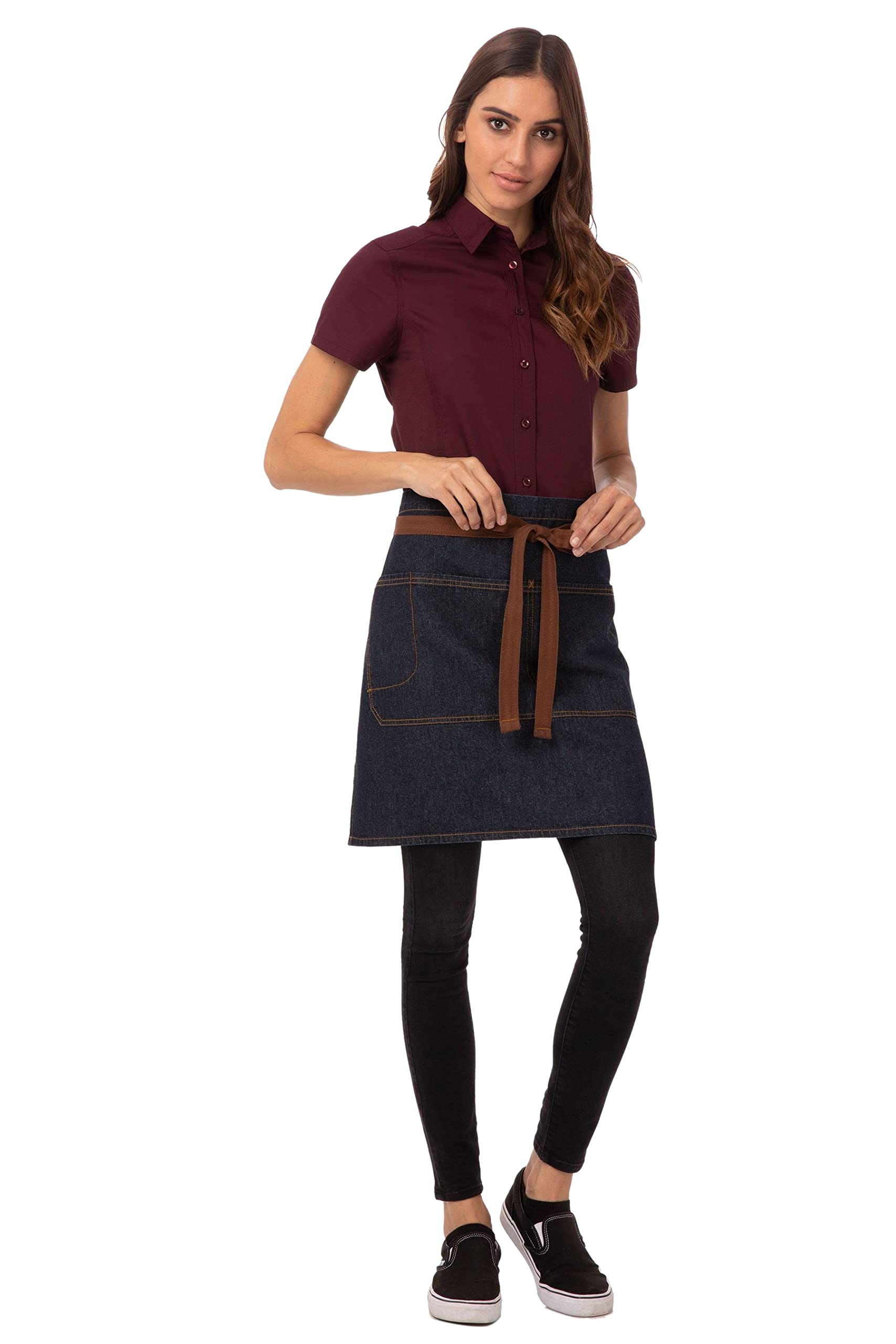 Chef Works Aw048Ibl0 Memphis Half Bistro Apron, Indigo Blue