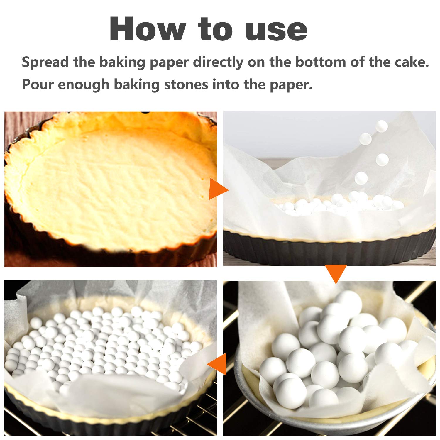 Hommtina 2.2Lb Ceramic Pie Weights Baking Beans Pie Crust Reusable 10mm Weights Natural Ceramic Stoneware with Wheat Straw Conta