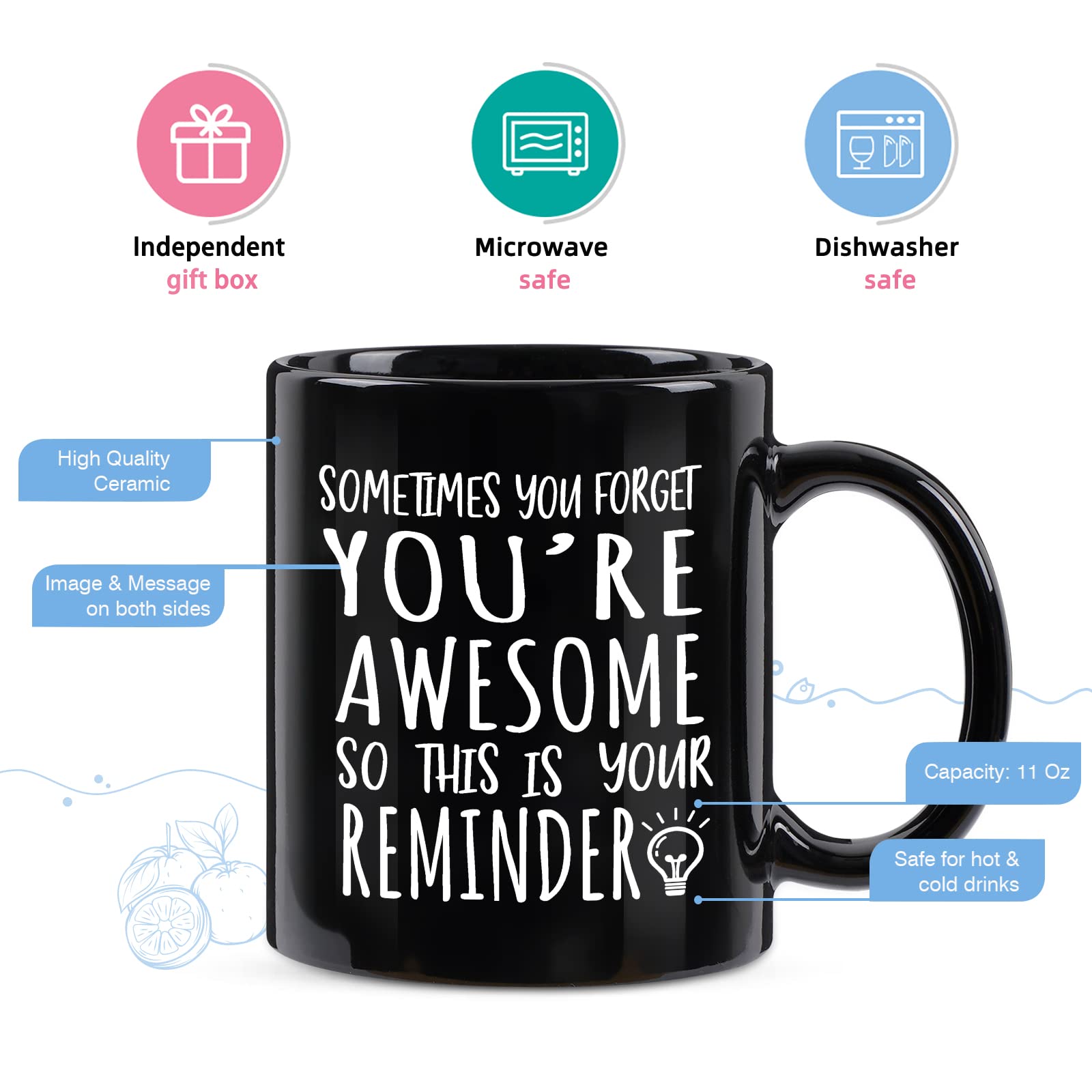 Cabtnca Sometimes You Forget You'Re Awesome Mug, Coffee Mugs For Men, Inspirational Gifts For Men Women, Inspirational Coffee Mu
