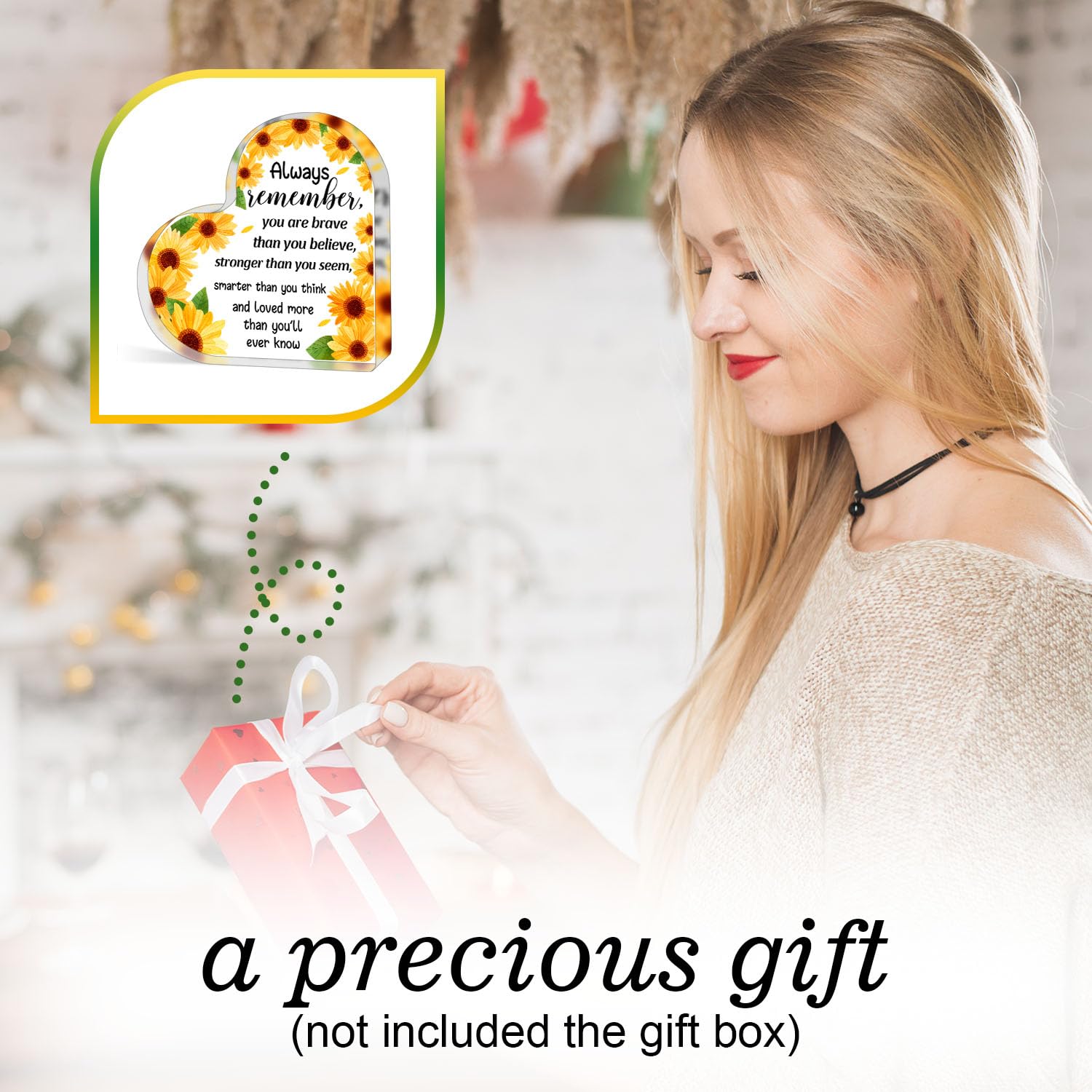 Positive Decor Motivational Gifts,Inspirational Encouragement Gifts for Friend Coworker, Positive Cheerful Mindset Gifts Good Vi