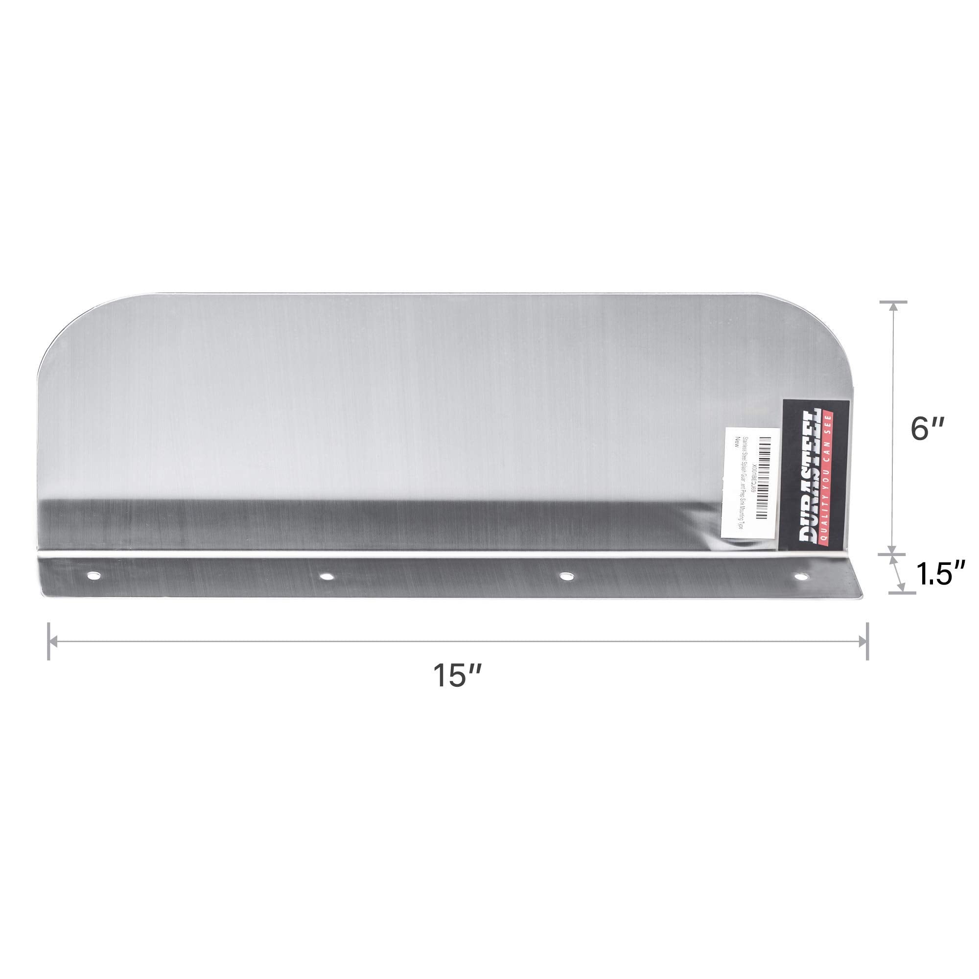 Durasteel Stainless Steel Splash Guard-15'' X 6'' Deck Mount Commercial Shield Kitchen Safety & Hygiene Cooking Splatter Screen-