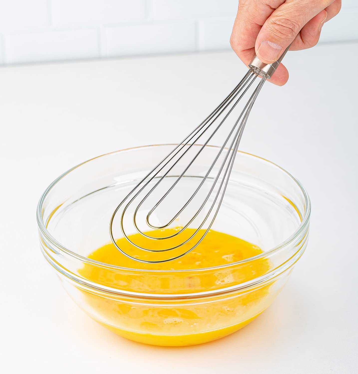 Prepworks by Progressive 10'' Flat Whisk  Handheld Steel Wire Whisk Perfect for Whisking  Flat Roux Whisk  Gravy Stirring  BPA Free  Dishwasher Safe