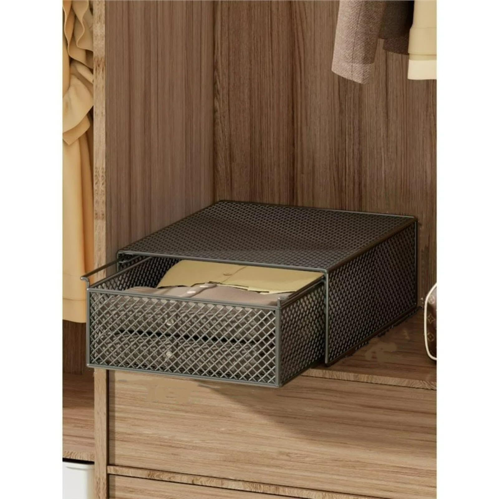 PLIAMINNI Wardrobe organizer drawer style clothing sorting storage basket suitable for bathrooms, kitchens, laundry rooms, bedro