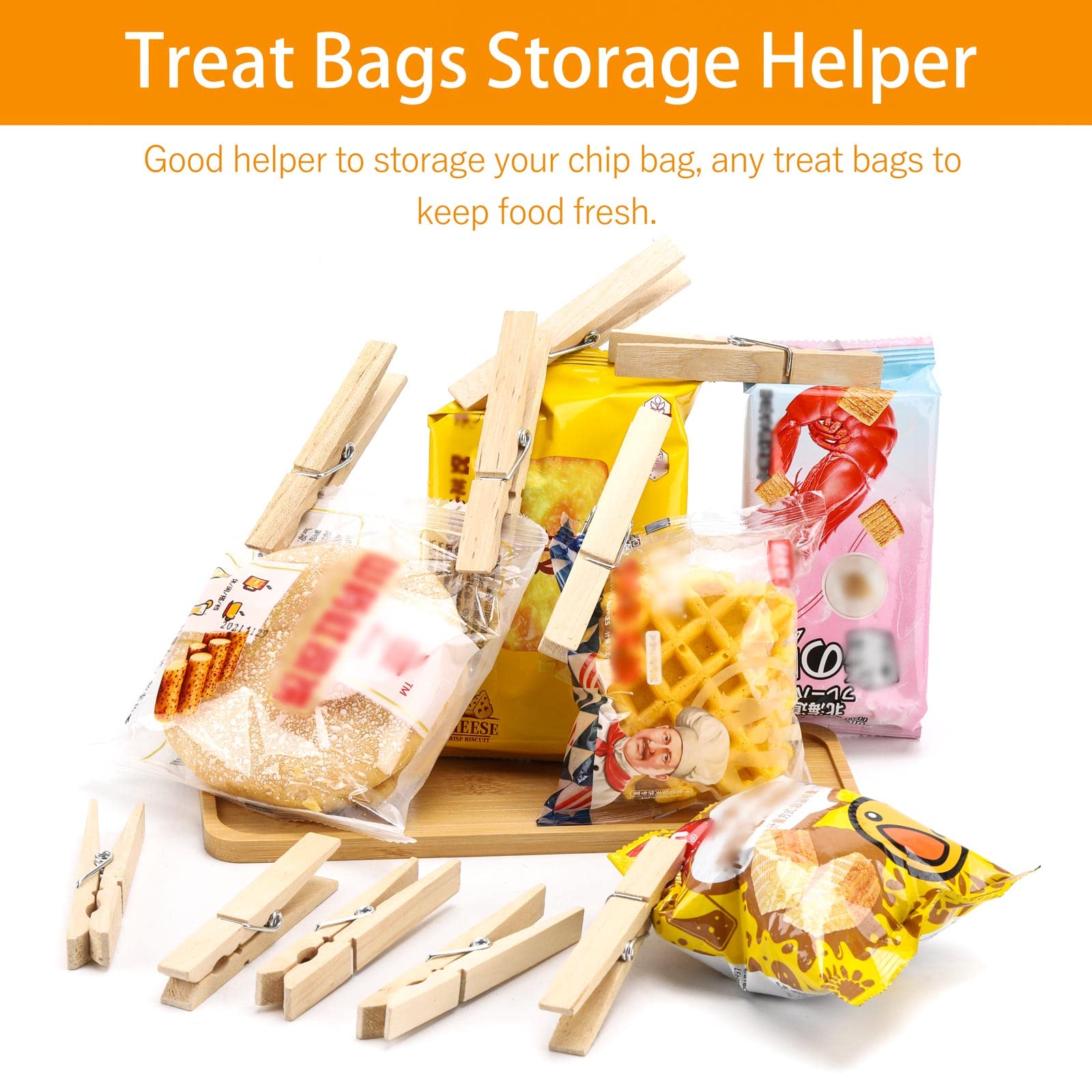 100pcs Clothes Pins Wood - 4 inch Heavy Duty Wooden Clothespins for Hanging Clothes Outdoor Clip Crafts