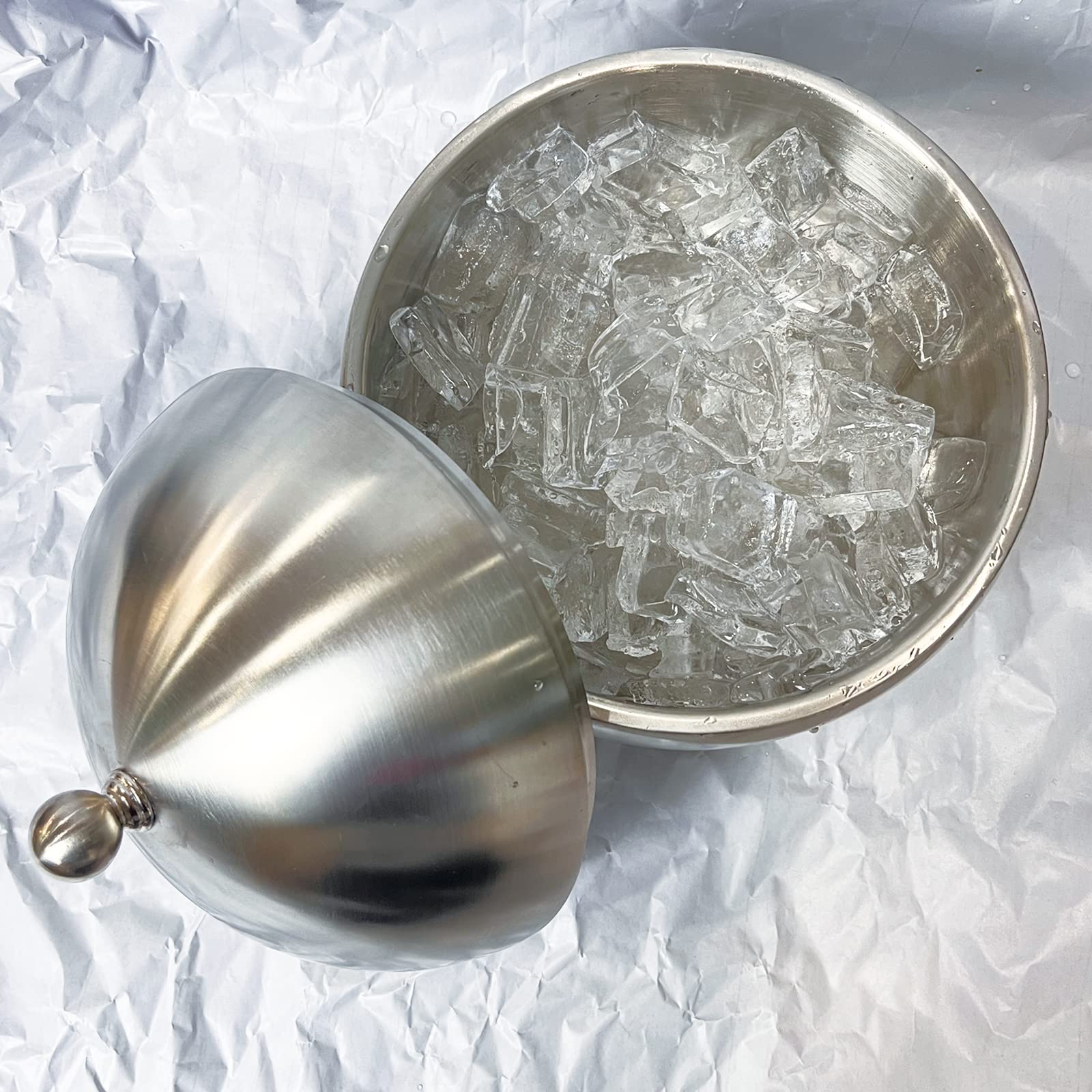 Ice Bucket With Lid Double Insulation Stainless Steel Ice Box Container Storage Box Household Kitchen Barrel Restaurant Bar Tabl