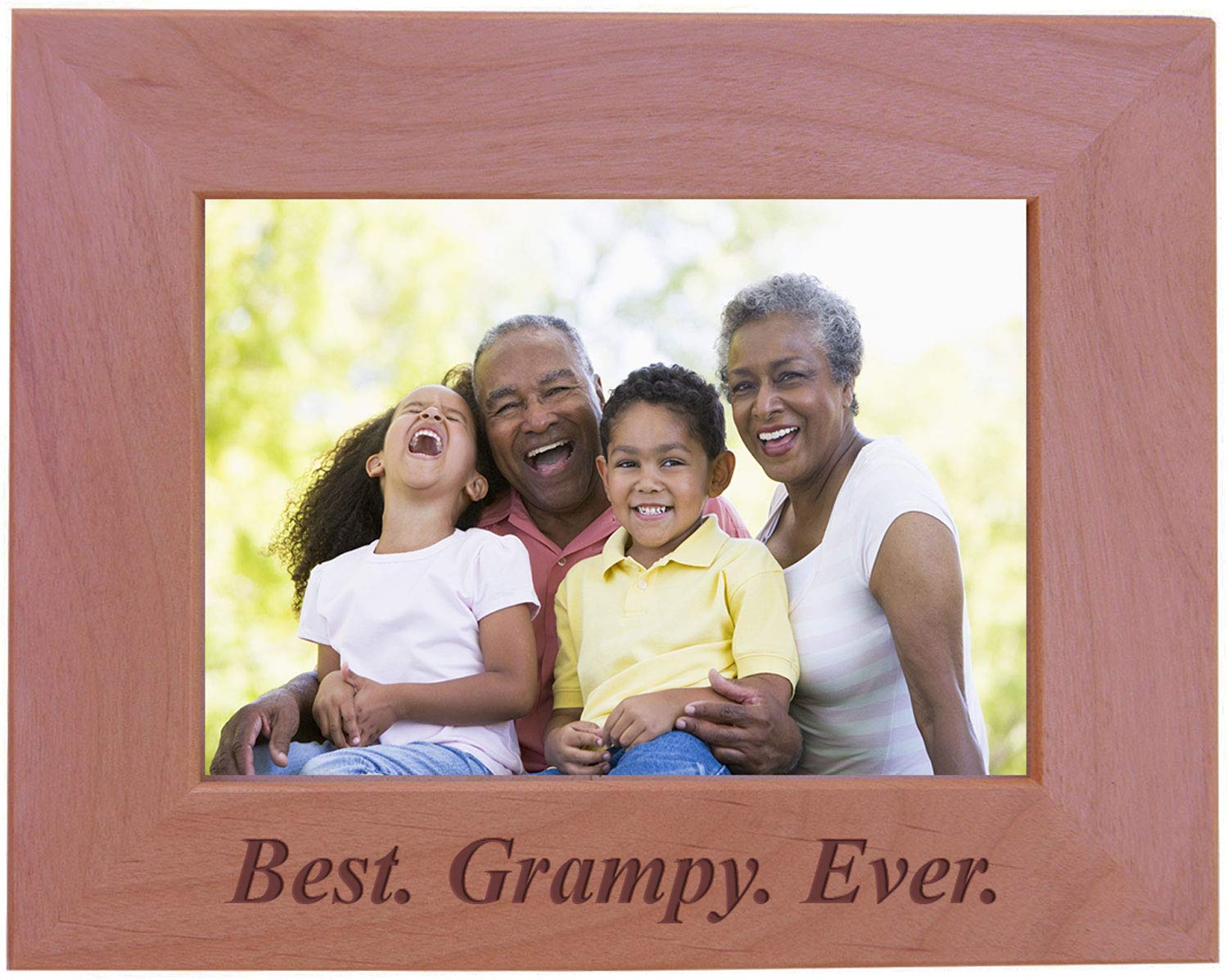 CustomGiftsNow Best Grampy Ever - Engraved Wood Picture Frame (5x7 Horizontal)