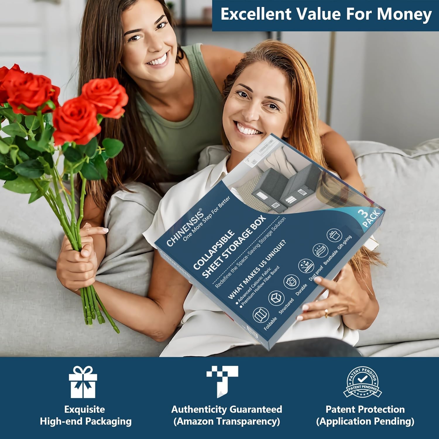 chinensis 4 Pack Bed Sheet Organizers and Storage,Storage Foldable Cubes for Sheets,Bedsheet Storage,Sheet Storage Organizer,She