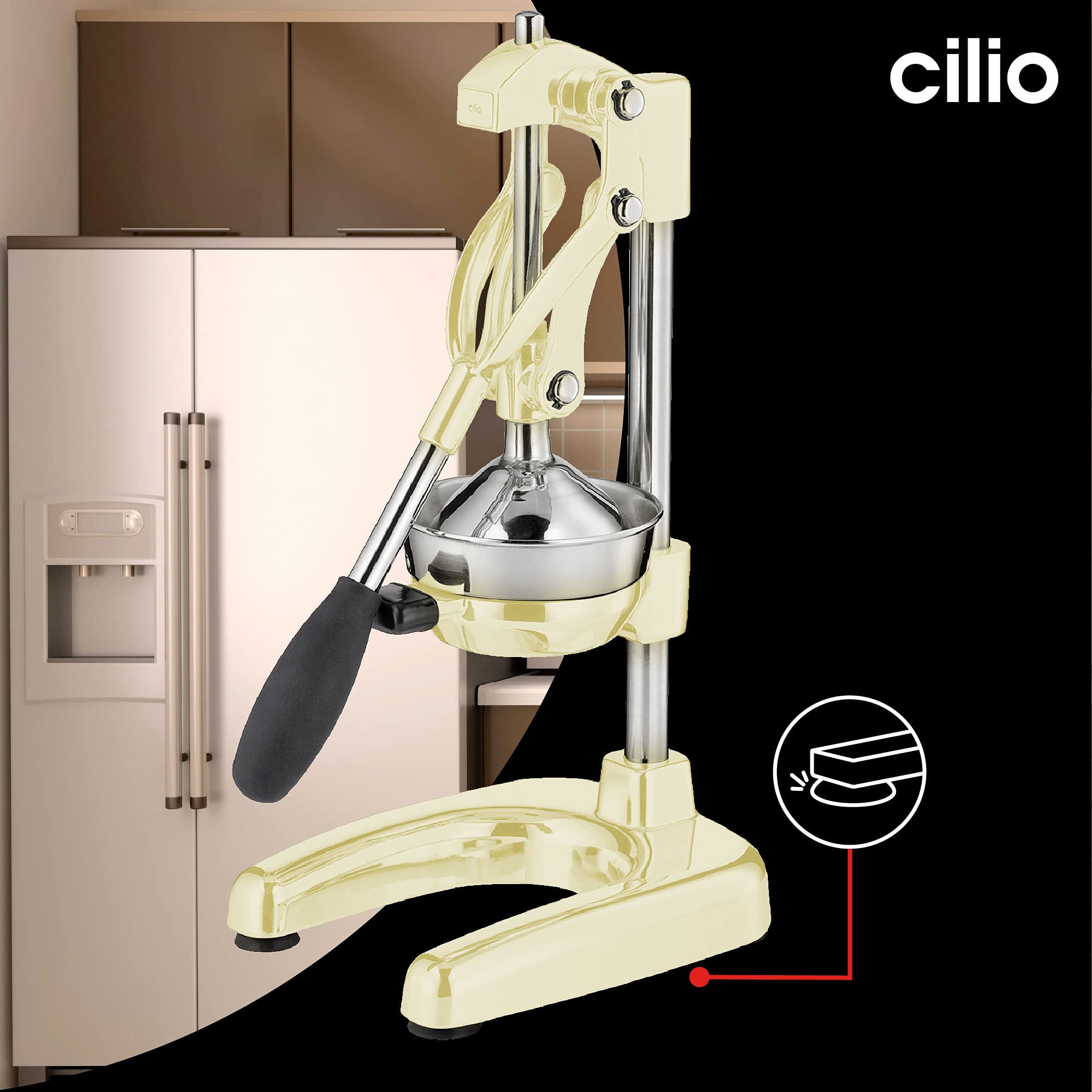 Cilio Commercial Grade Manual Citrus Juicer, Extractor, And Juice Press, Cream