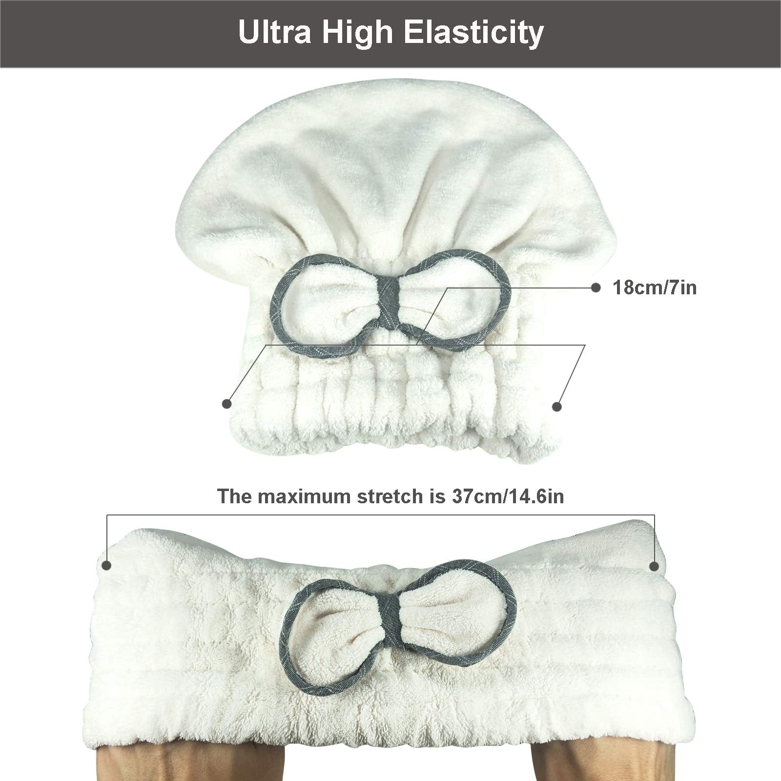 Jseng Large Microfiber Fast Hair Drying Towel Cap [New Upgrade], Extrame Soft & Ultra Absorbent, Fast Drying Hair Caps for Long