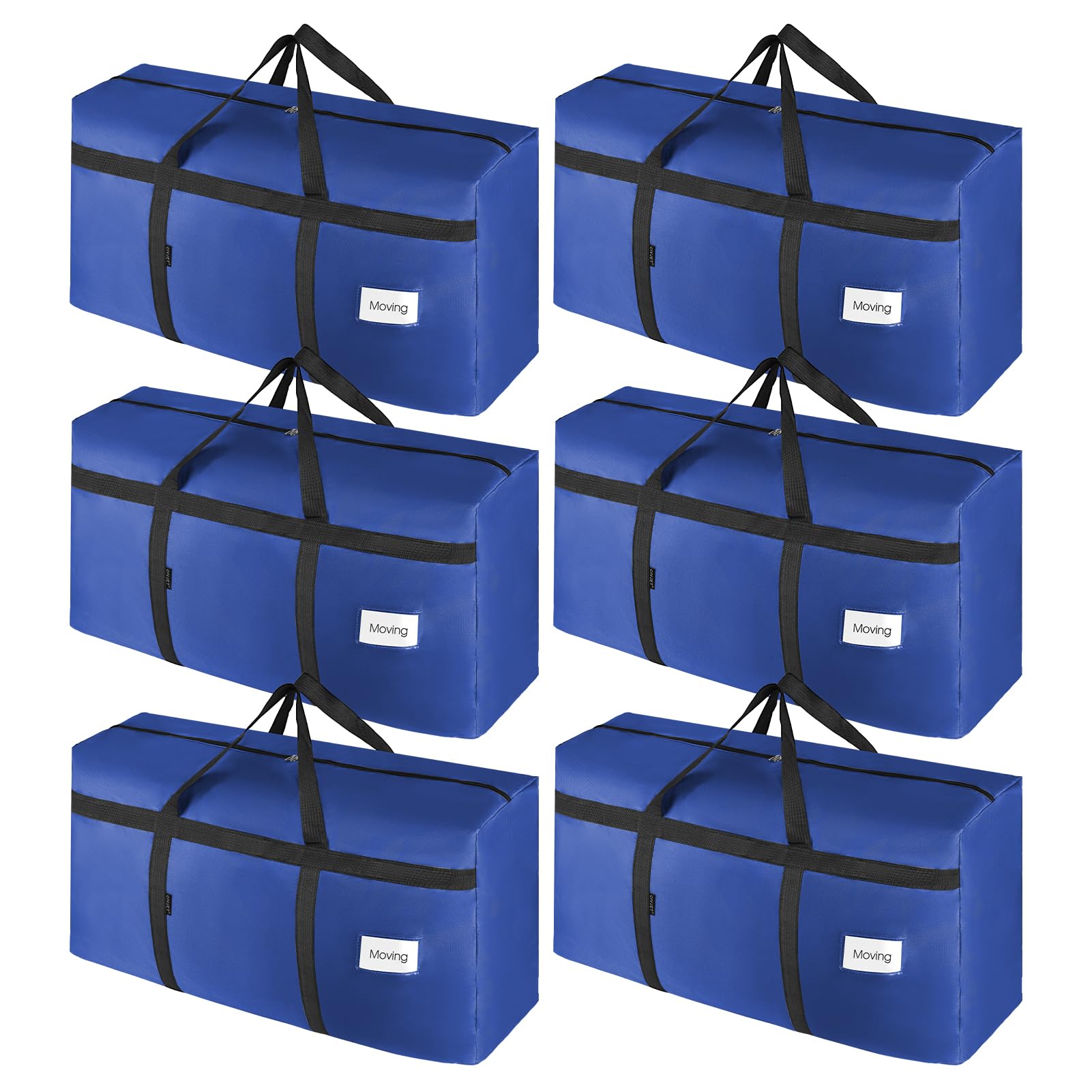 CIVJET 6 Pack Moving Bags Heavy Duty Extra Large 90L, College Packing Bags for Moving Clothes, Moving Supplies & Boxes with Zipp