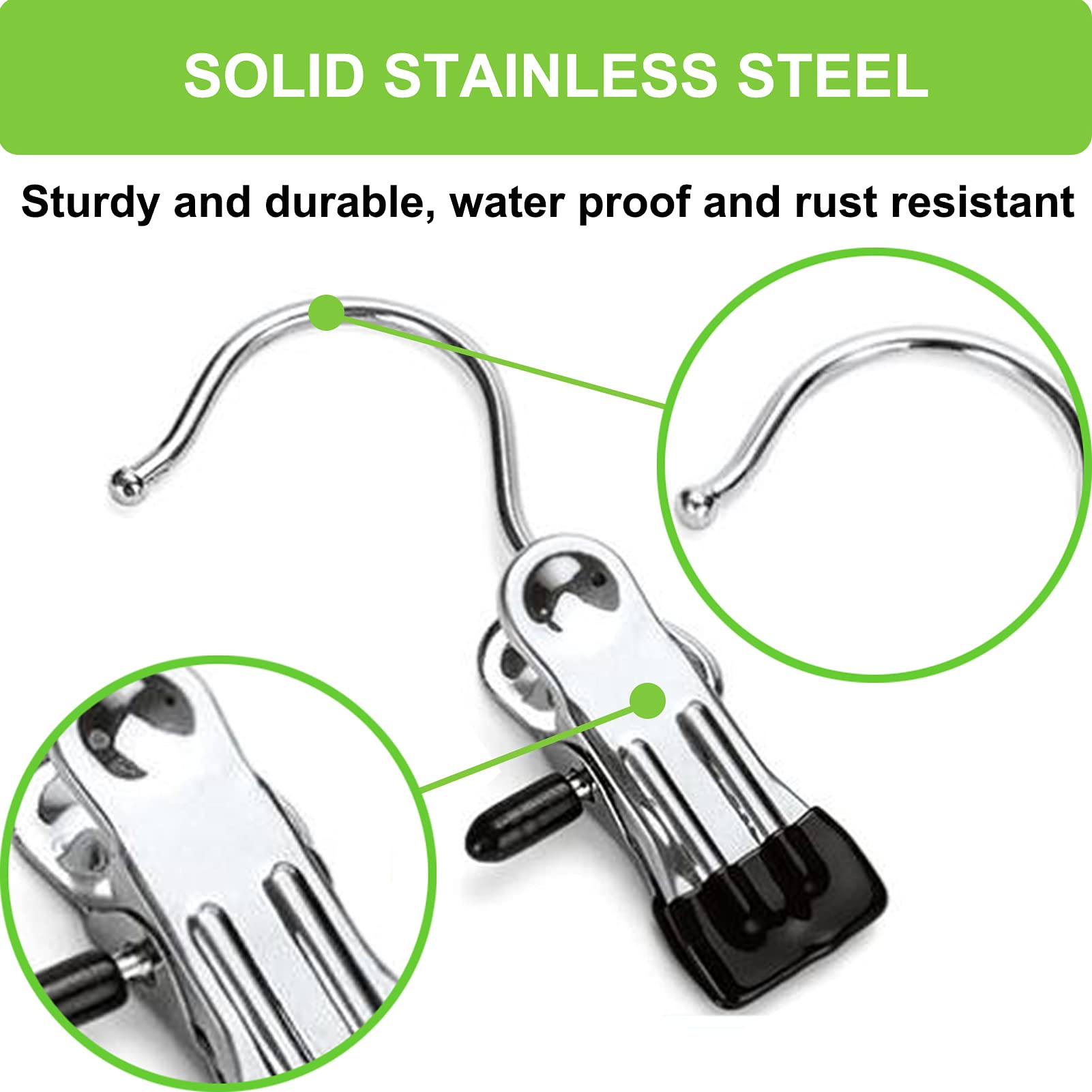 Boot Hangers Clips  16 Pack Laundry Hooks Hanging Clips Clothes Pins Closet Hanger Organizer Clamps Socks Towel Clips Heavy Duty Clothespins Bulk Hanger Clips for Closet Travel Pants Socks Handbags