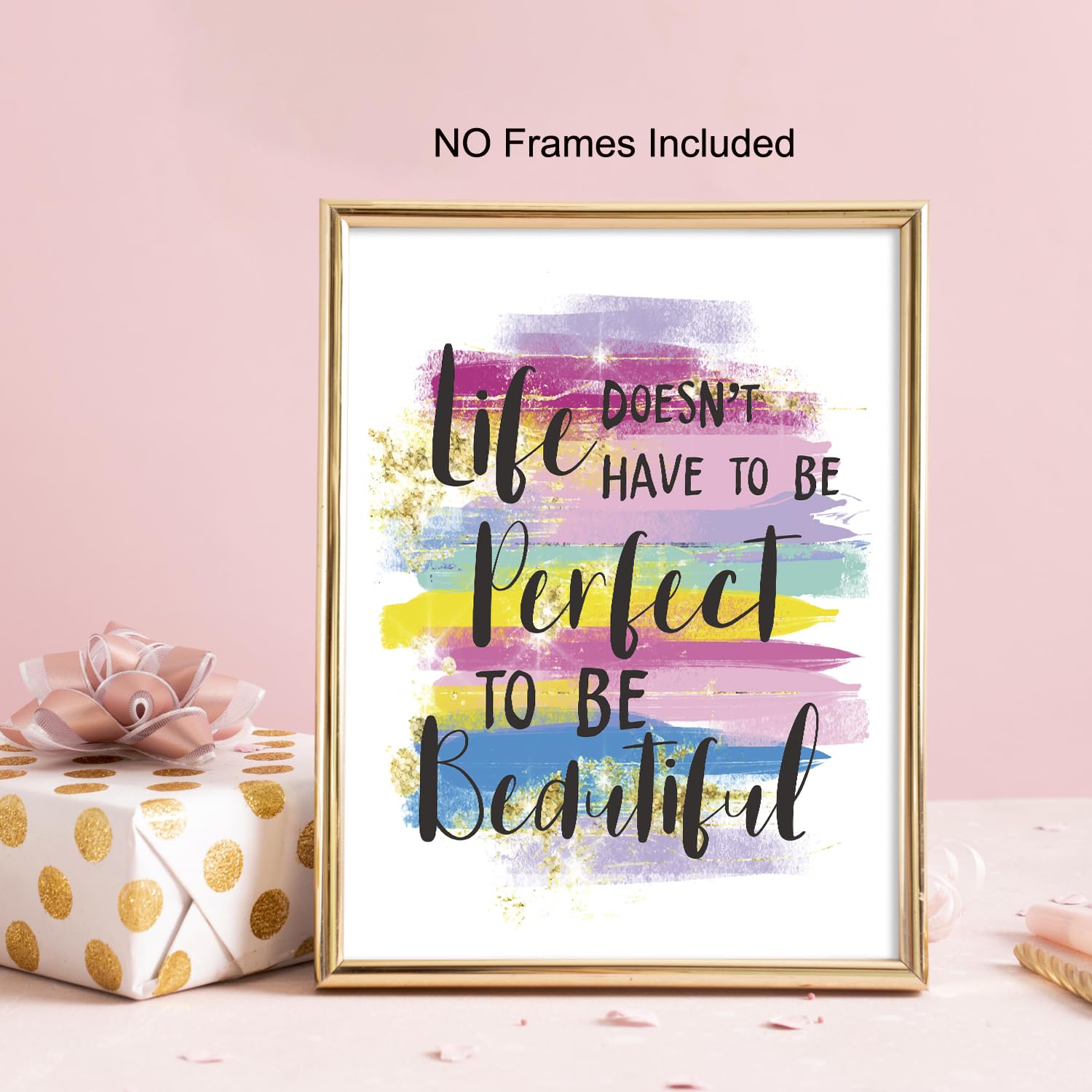 Positive Affirmations Wall Decor, Pink Inspirational Wall Art Poster For Home Office, Bedroom, Bathroom, Motivational Quotes Pri