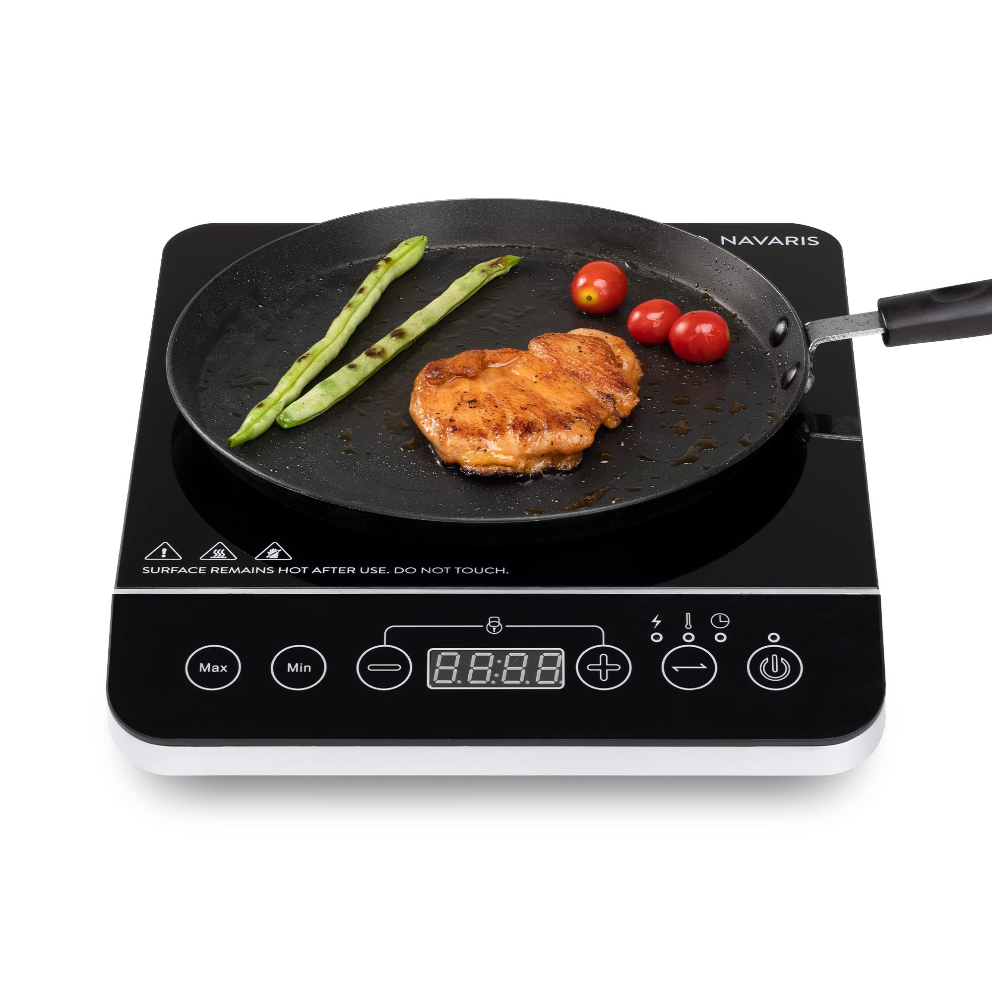 Navaris Single Portable Induction Cooktop  1 Burner Countertop Stove  1800W Electric Kitchen Glass Top Hot Plate For Cooking 1
