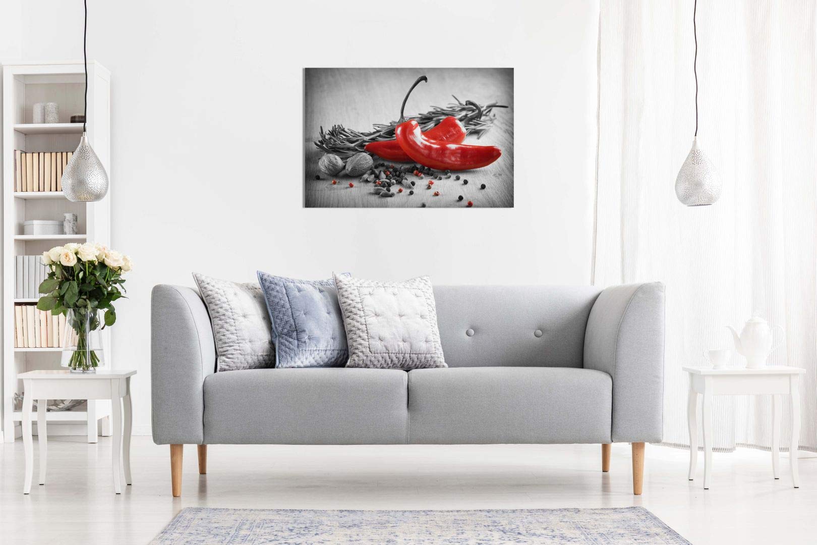 Herbs & Spices Kitchen Canvas Wall Art Picture Print (24X16In)