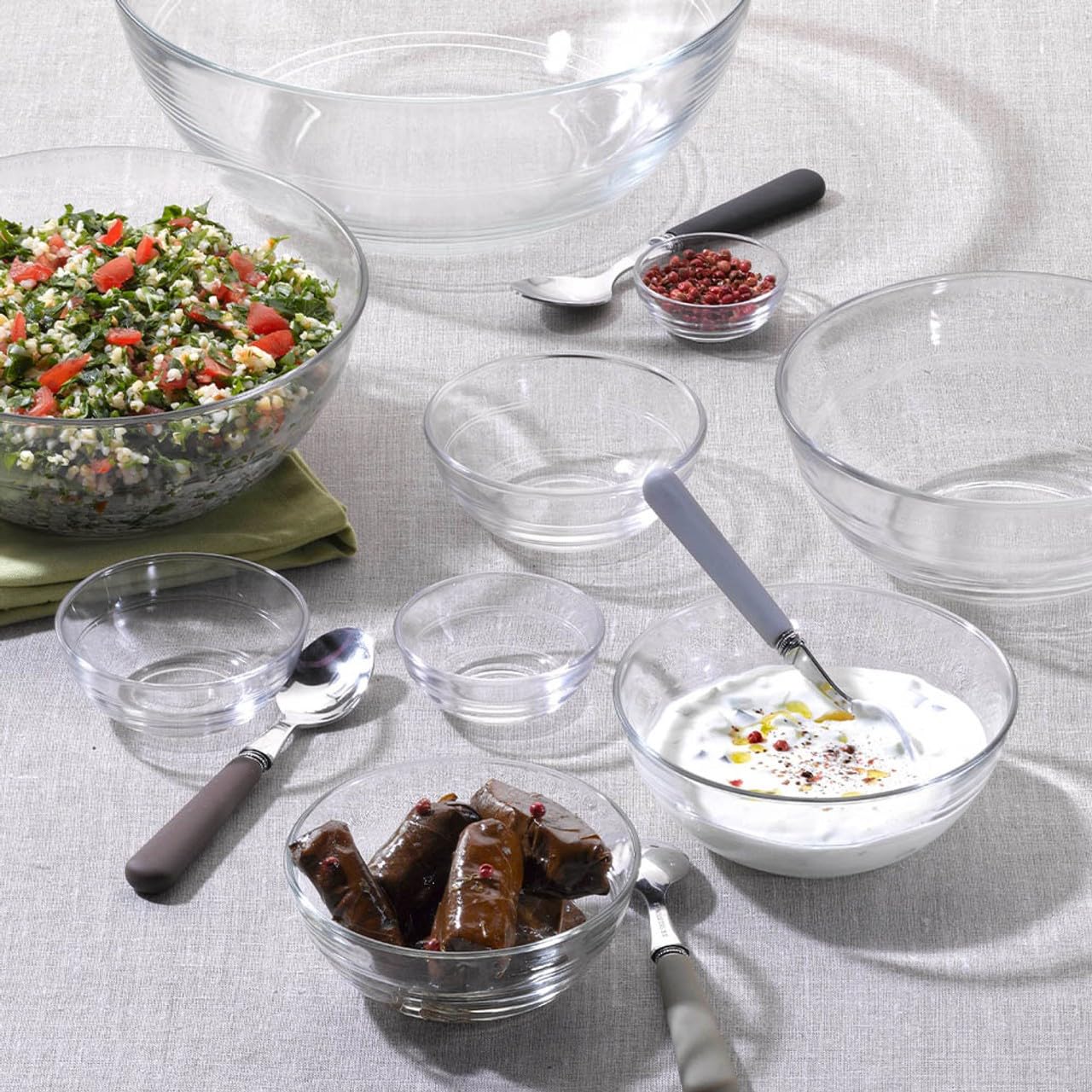 Duralex Stackable Glass Bowl Set of 4, 1 oz, Clear, 2.3 Inches, Model 2020AC04/4