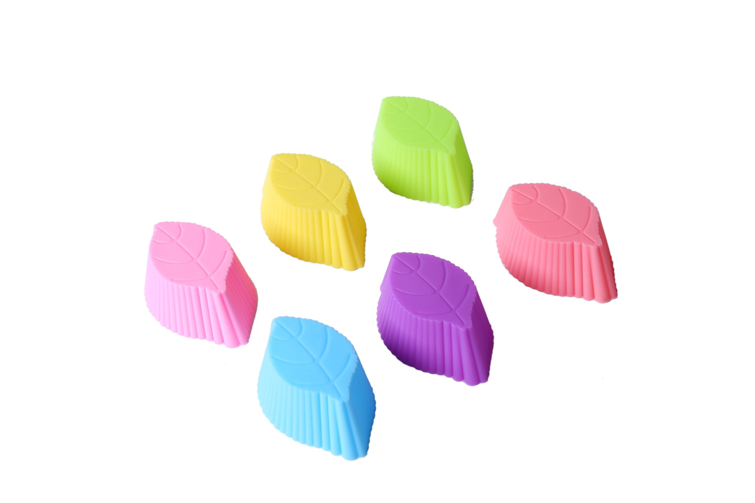 Magik 36 Pcs Reusable Non-Stick Silicone Mini Baking Muffin Cupcake Chocolate Cups (Assorted Flowers 2)