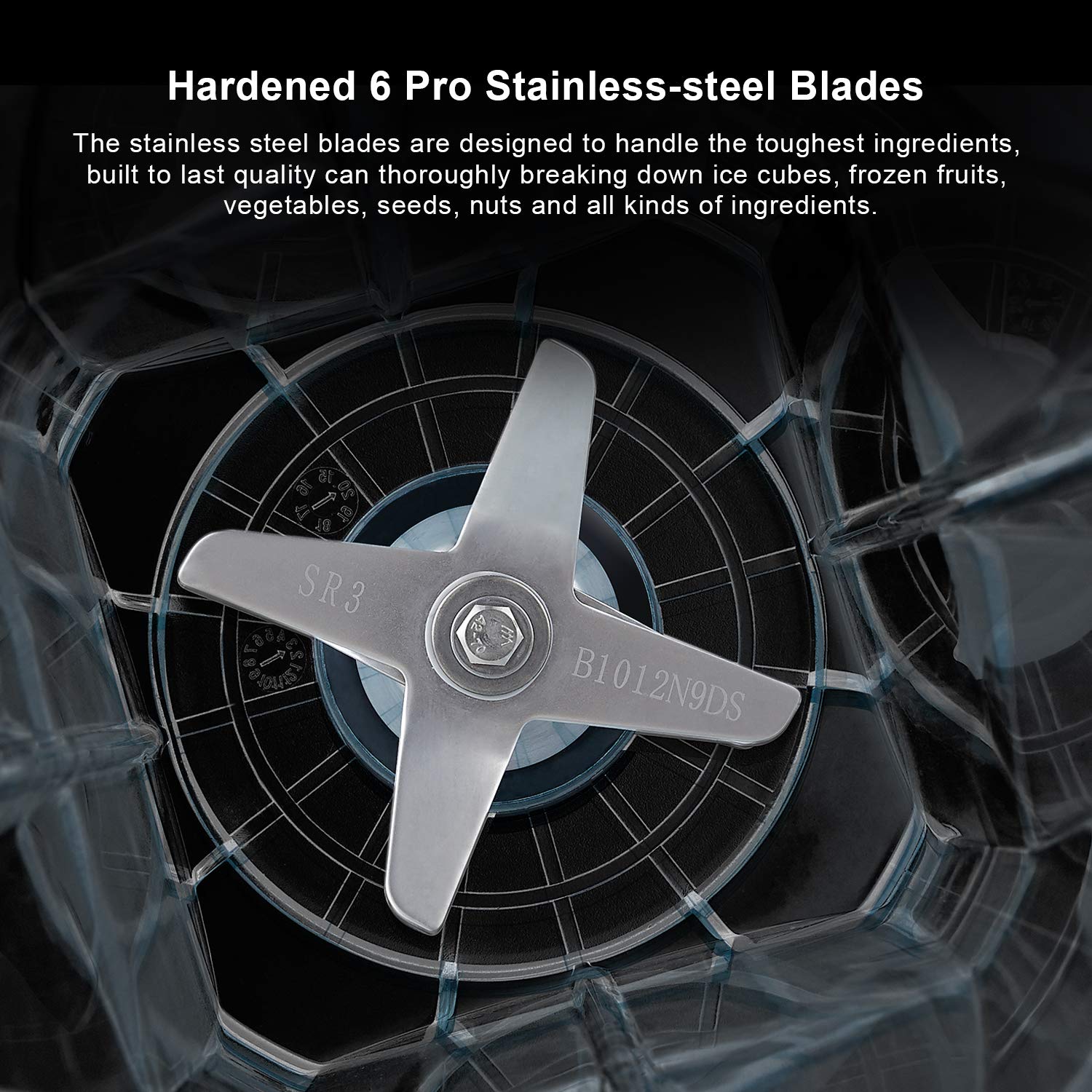 Biolomix Heavy Duty Professional Blender, Peak 2200W Commercial Grade Bar Blender With 70Oz Container For Shakes, Smoothies, Ice