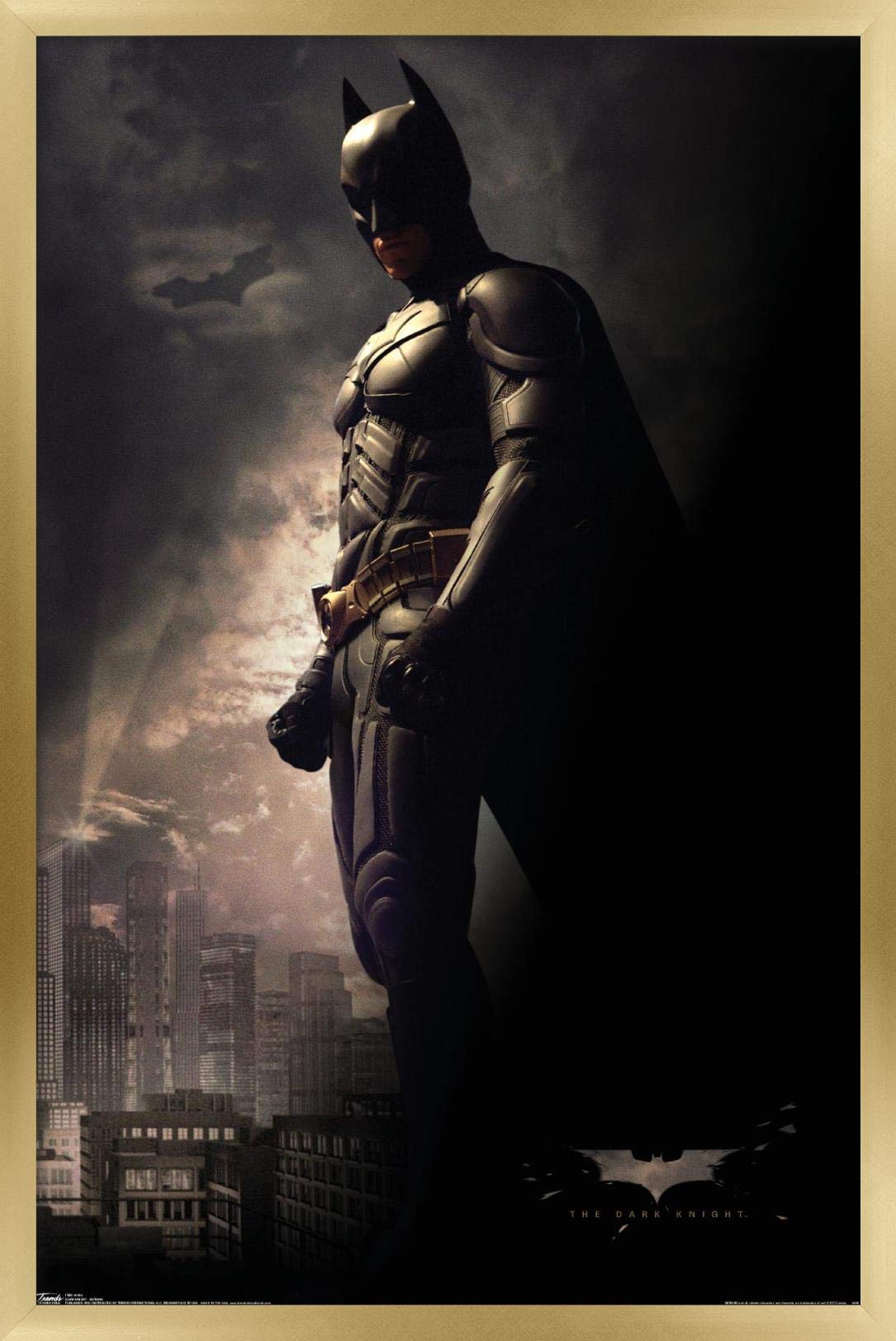 Trends International Dc Comics Movie - The Dark Knight - Batman In The Shadows Wall Poster, 22.375'' X 34'', Gold Framed Version