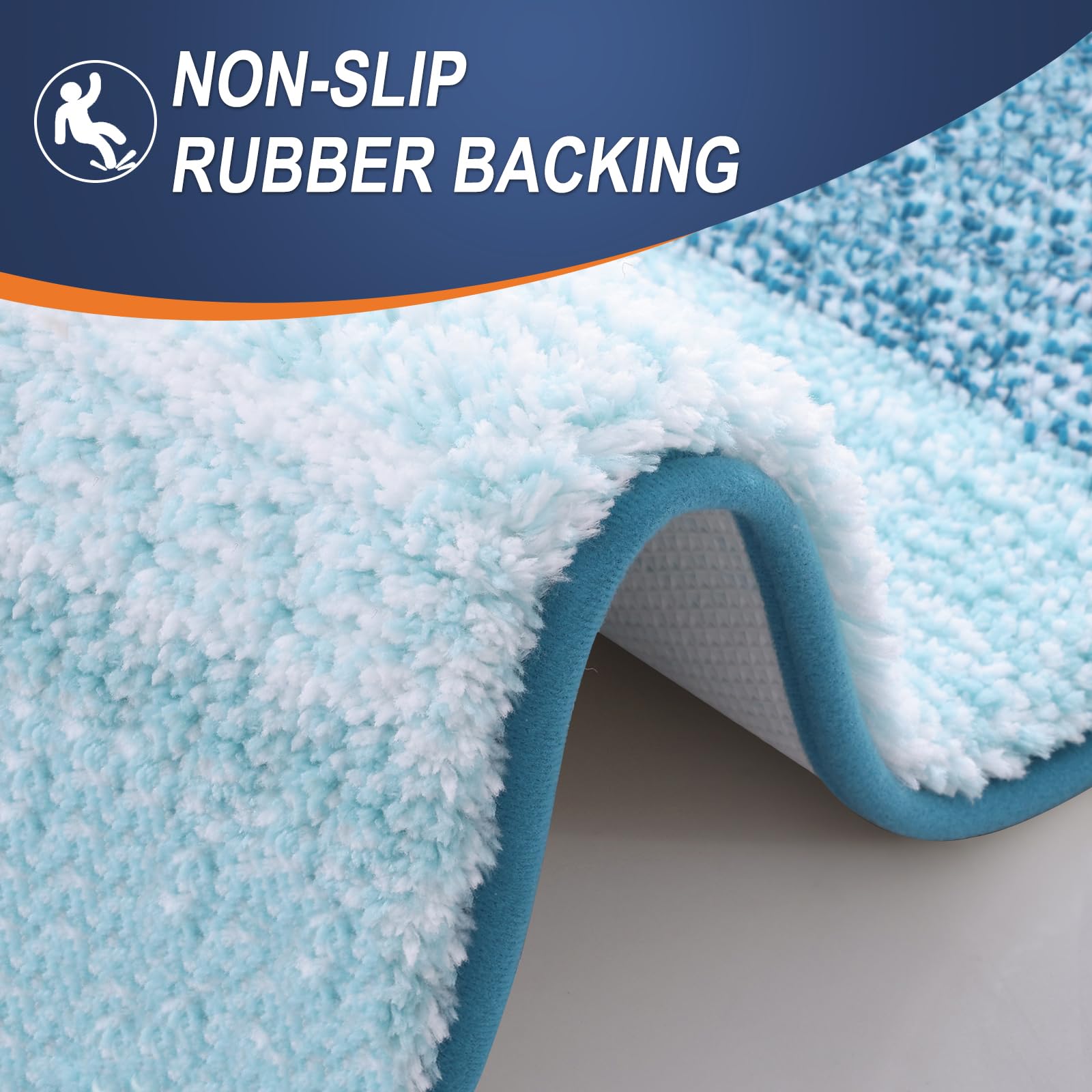 Olanly Bathroom Runner Rugs 47X20, Extra Soft Absorbent Microfiber Bath Rugs, Rubber Backing, Quick Dry, Washable Bath Mats For