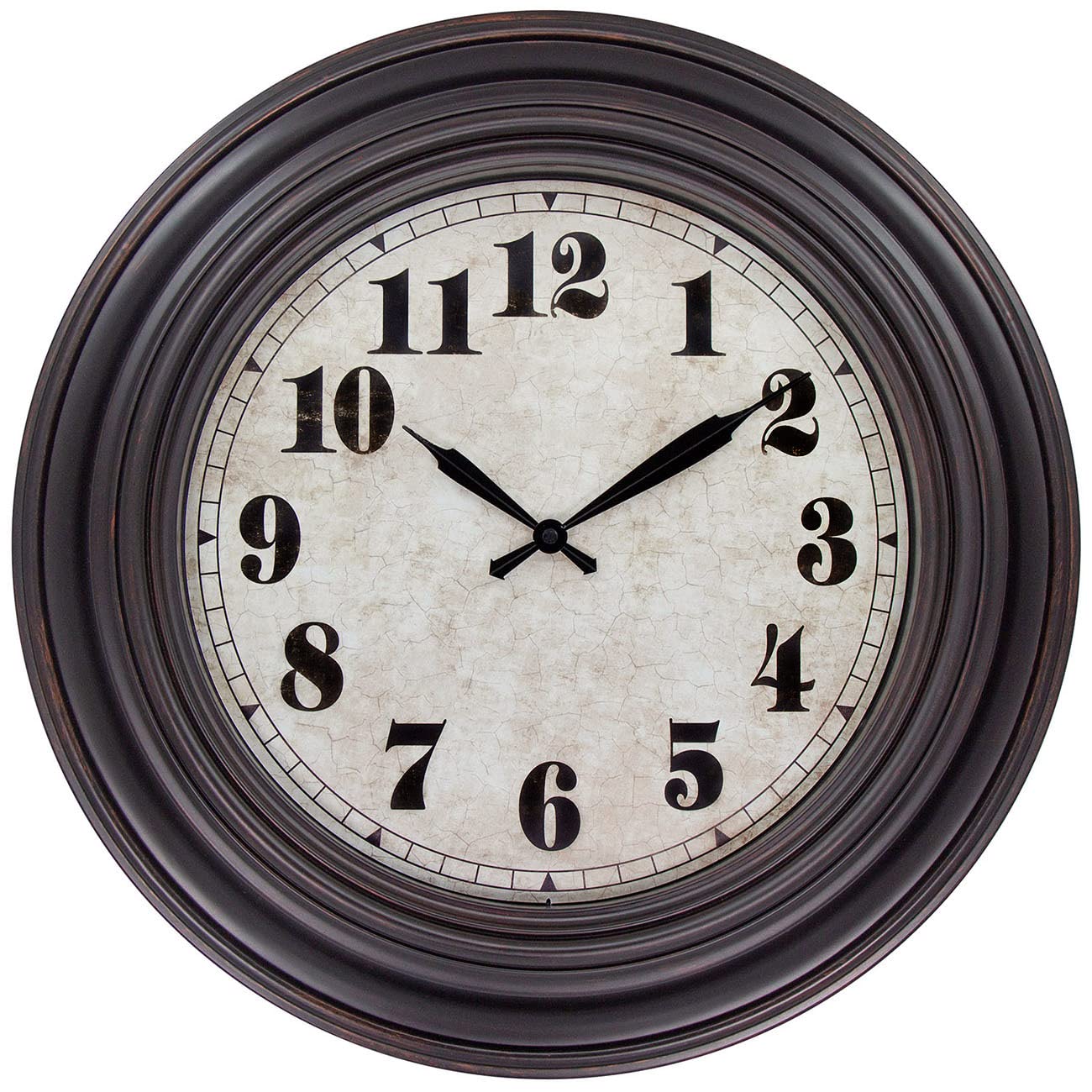 45Minst 20 Inches Retro Round Large Wall Clocks, Silent Non Ticking Battery Operated Movement Easy To Read Wall Clock With Arabi