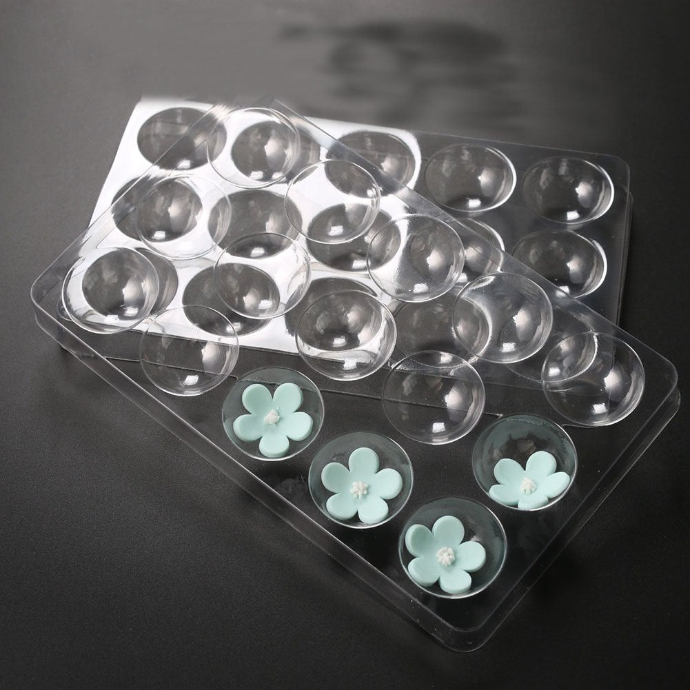 2 Pcs Set 15 Cavity Sugar Flower Fondant Drying Shaping Plate Plastic Sugar Flower Fondant Forming Shaping Mold-No Flower