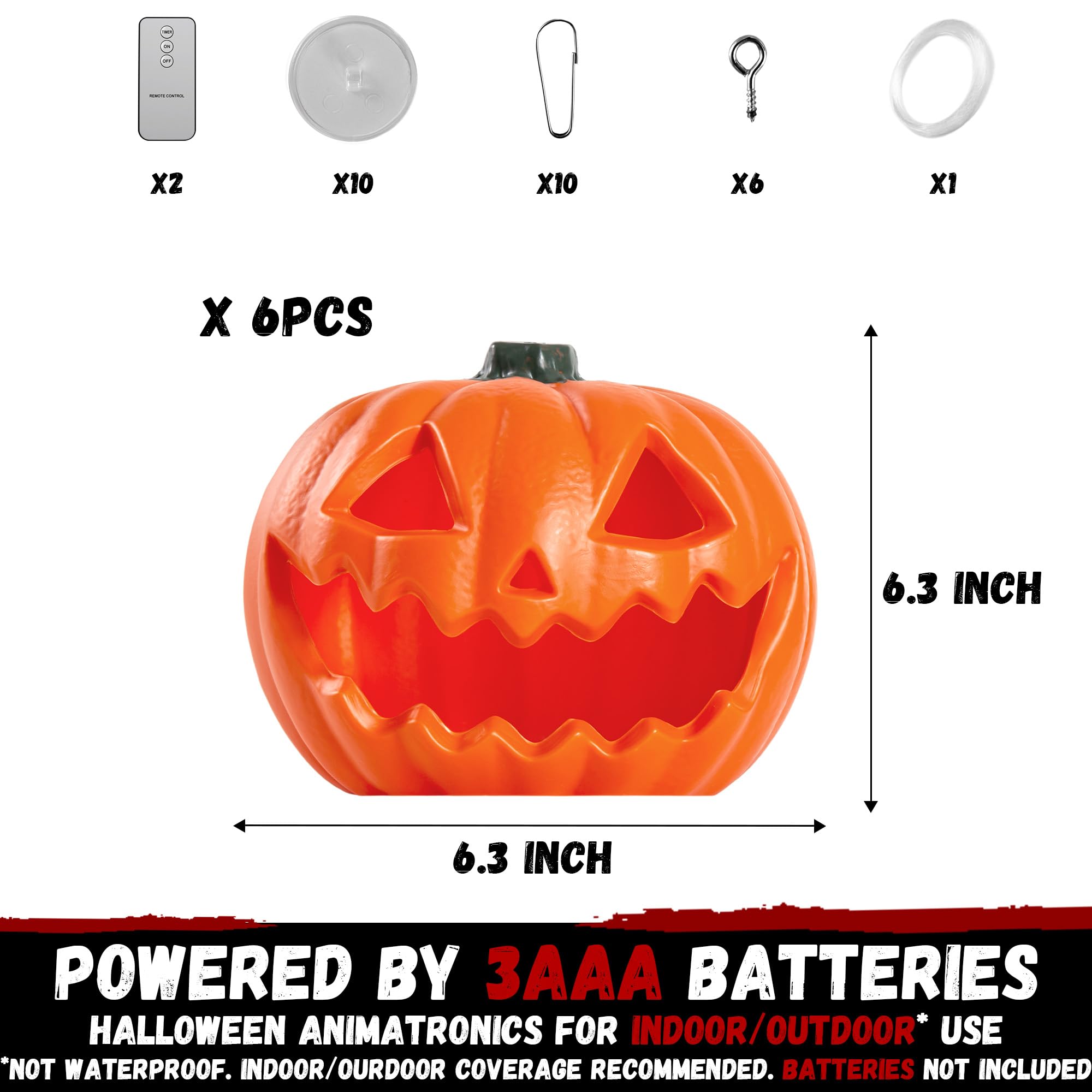 Halloween Decorations Floating Pumpkin Lights, Led Flameless Hanging Pumpkin Head Lantern with Timer, 3 Color Light, 2 Lighting