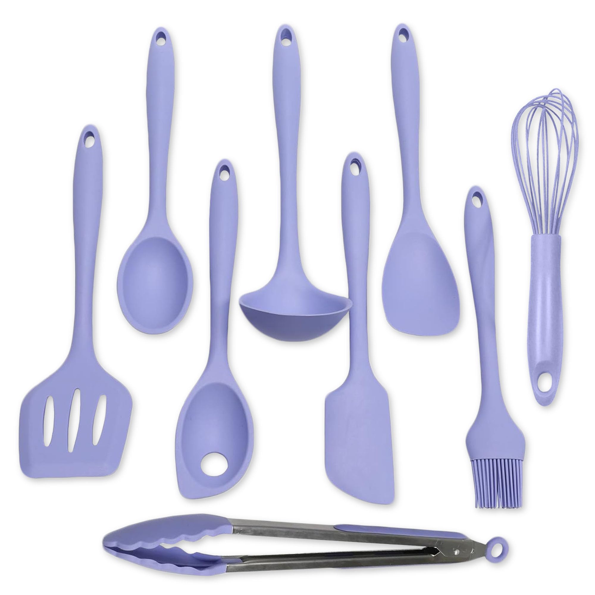 Chef Craft Premium Silicone Kitchen Tool And Utensil, 9 Piece Set, Pastel Blue