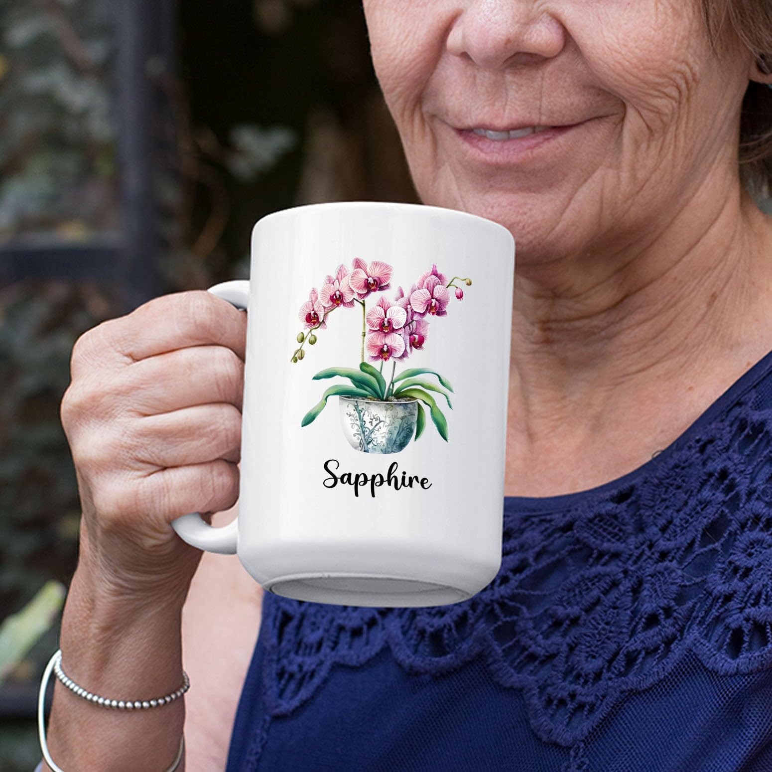 Personalized Phalaenopsis Orchids Coffee Mug Gift, Custom Phalaenopsis Orchids Ceramic Mug, Floral Lover Tea Mug, Customized Nam