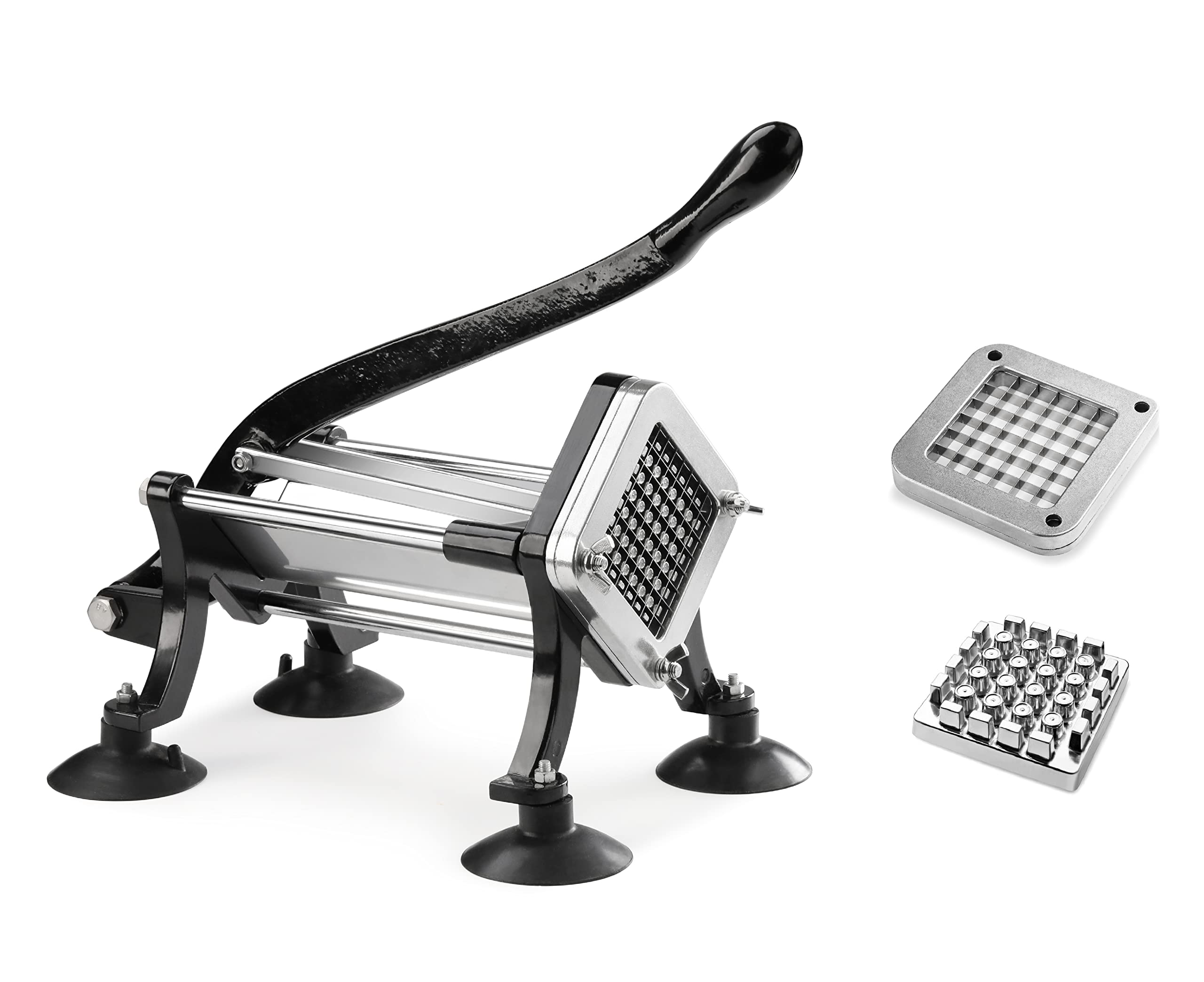 New Star Foodservice 43204 Commercial Grade French Fry Cutter With Suction Feet, 1/2 Inch And 3/8 Inch Blades, Limited Edition B