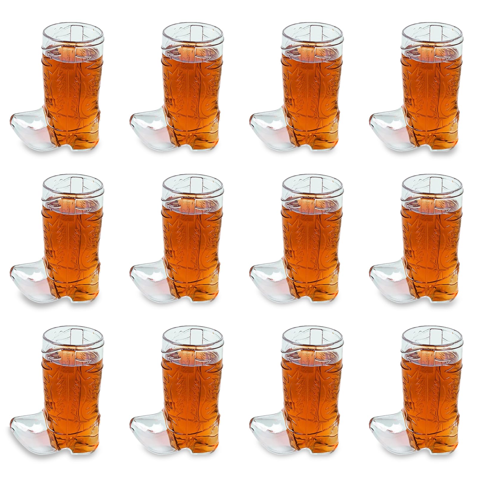 Fun Express Fun Express Plastic Mini Boot Glasses, Bachelorette Party, Cowbow And Cowgirl Birthday Supplies, 12 Pieces