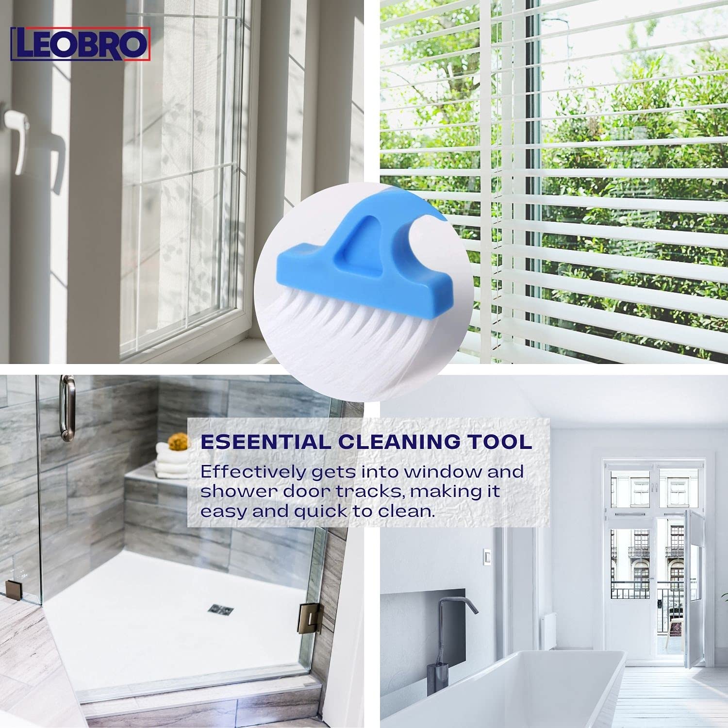 Leobro Hand-Held Groove Gap Cleaning Tools Door Window Track Cleaning Brushes Air Conditioning Shutter Cleaning Brushes Pack Of