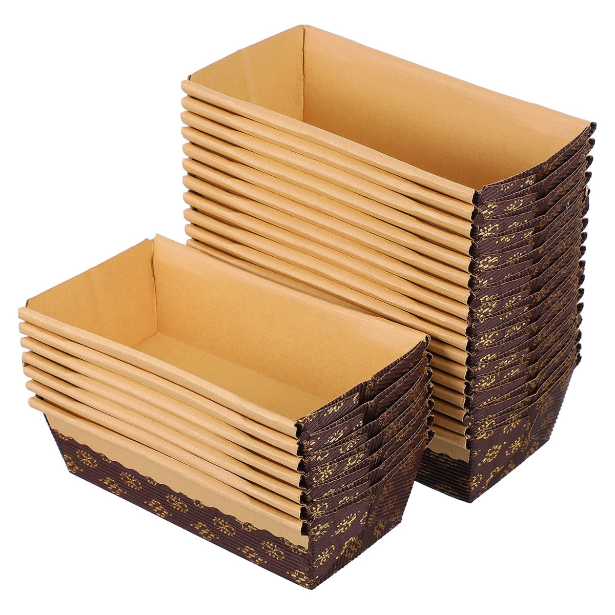 Alipis 25Pcs Paper Bread Loaf Pan Paper Baking Pans Disposable Corrugated Recyclable Bakery Pastry Pans For Quick Bread Small Pu