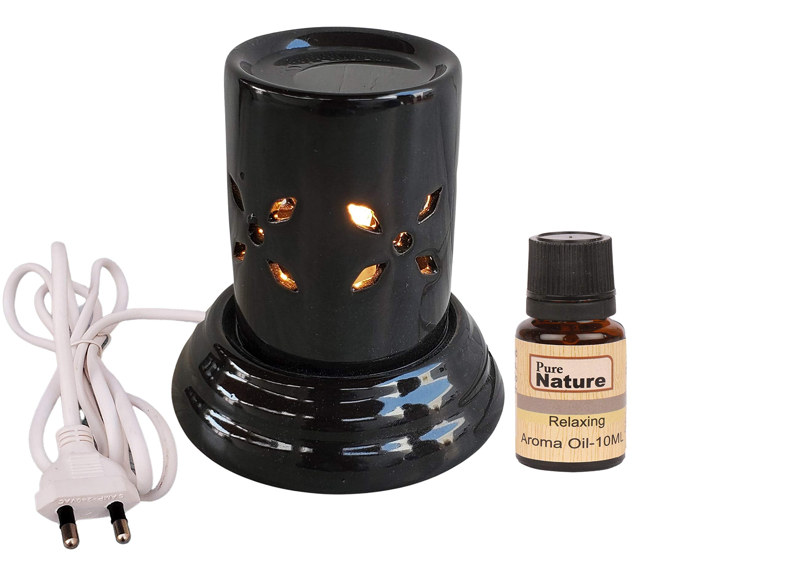Pure Source India Ceramic Electric Aroma Diffuser For Home (10 Ml Relaxing Fragrance)