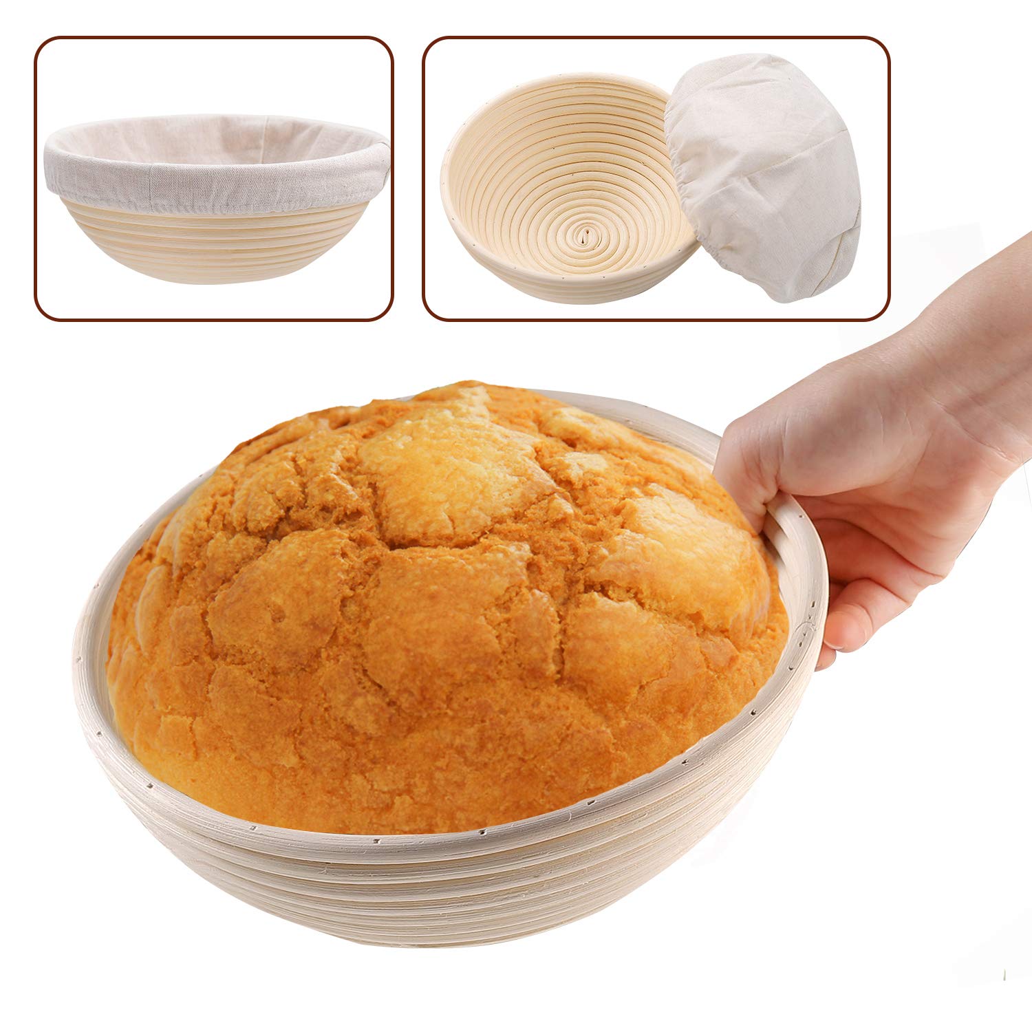 Wwyybfk Banneton Bread Proofing Basket, Sourdough Bread Baking Supplies, 9'' Sourdough Bread Proofing Basket Baking Set