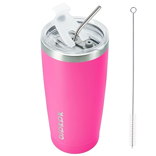 Bjpkpk 20Oz Stainless Steel Tumbler With Lid, Double Wall Vacuum Coffee Cup, Travel Mug For Ice Drink & Hot Beverage, Insulation