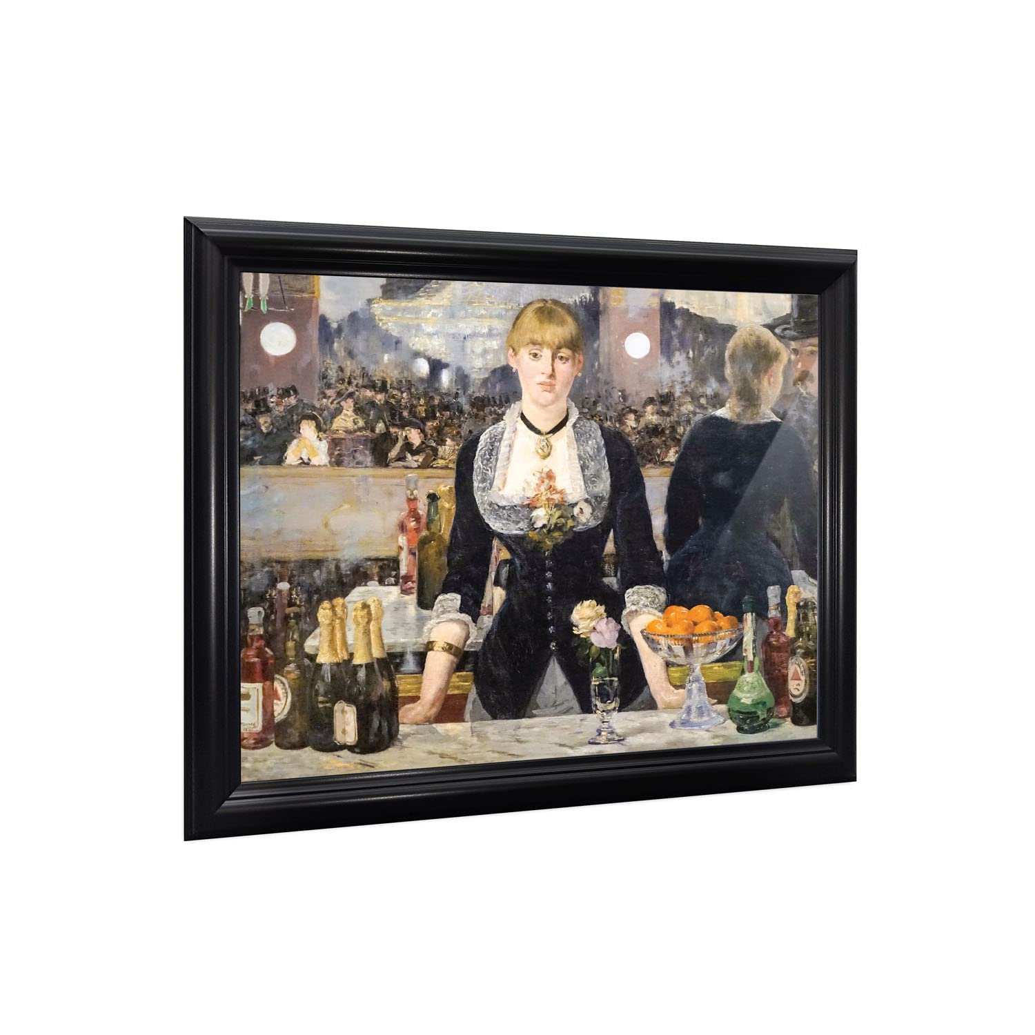 A Bar At Folies Bergere By Eduard Manet, Framed Wall Art Print, Wonderful Bar Decor For Home Or Office, 11X14, 2422B