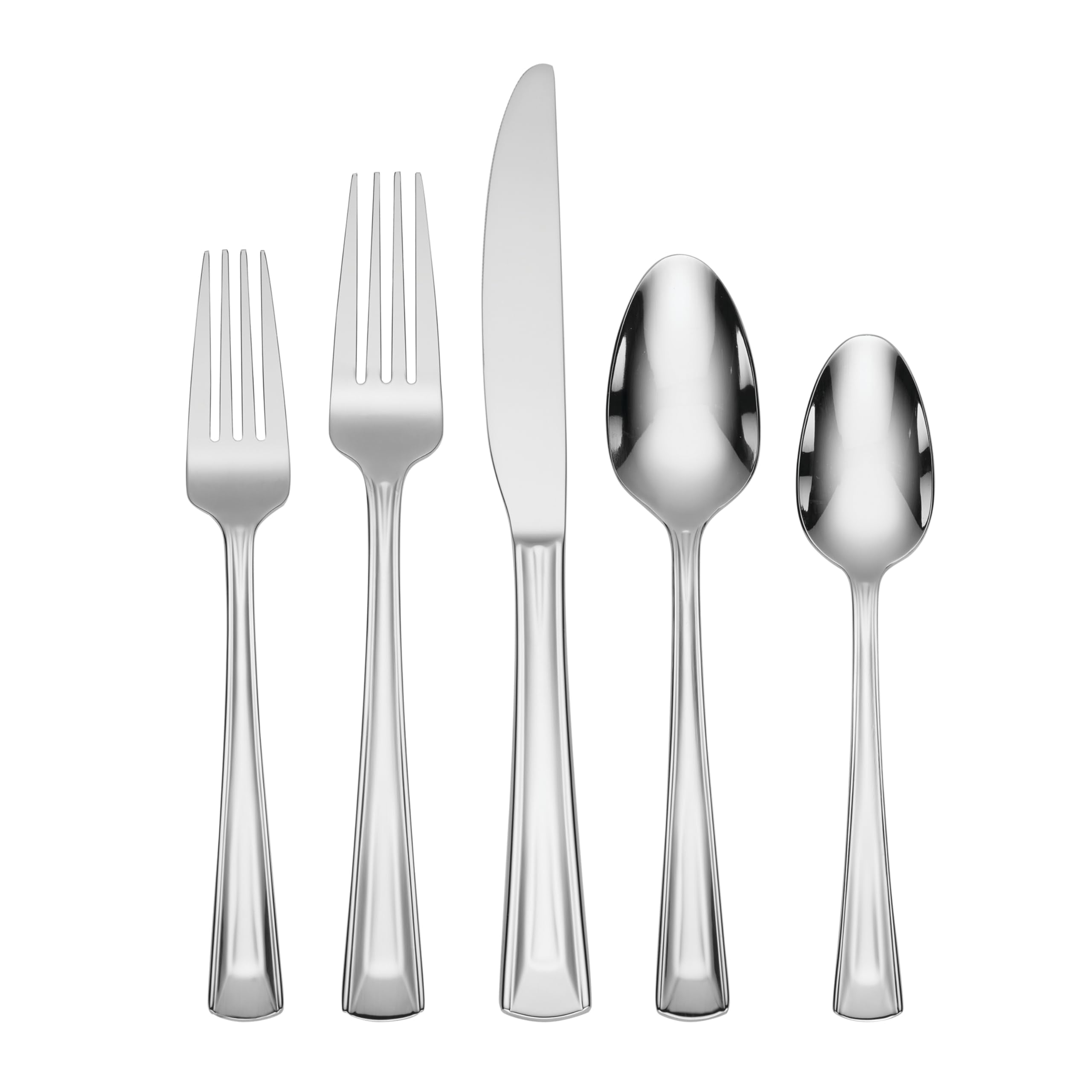 Oneida Cella 42 Piece Everyday Flatware, Service For 8, 18/0 Stainless Steel, Silverware Set
