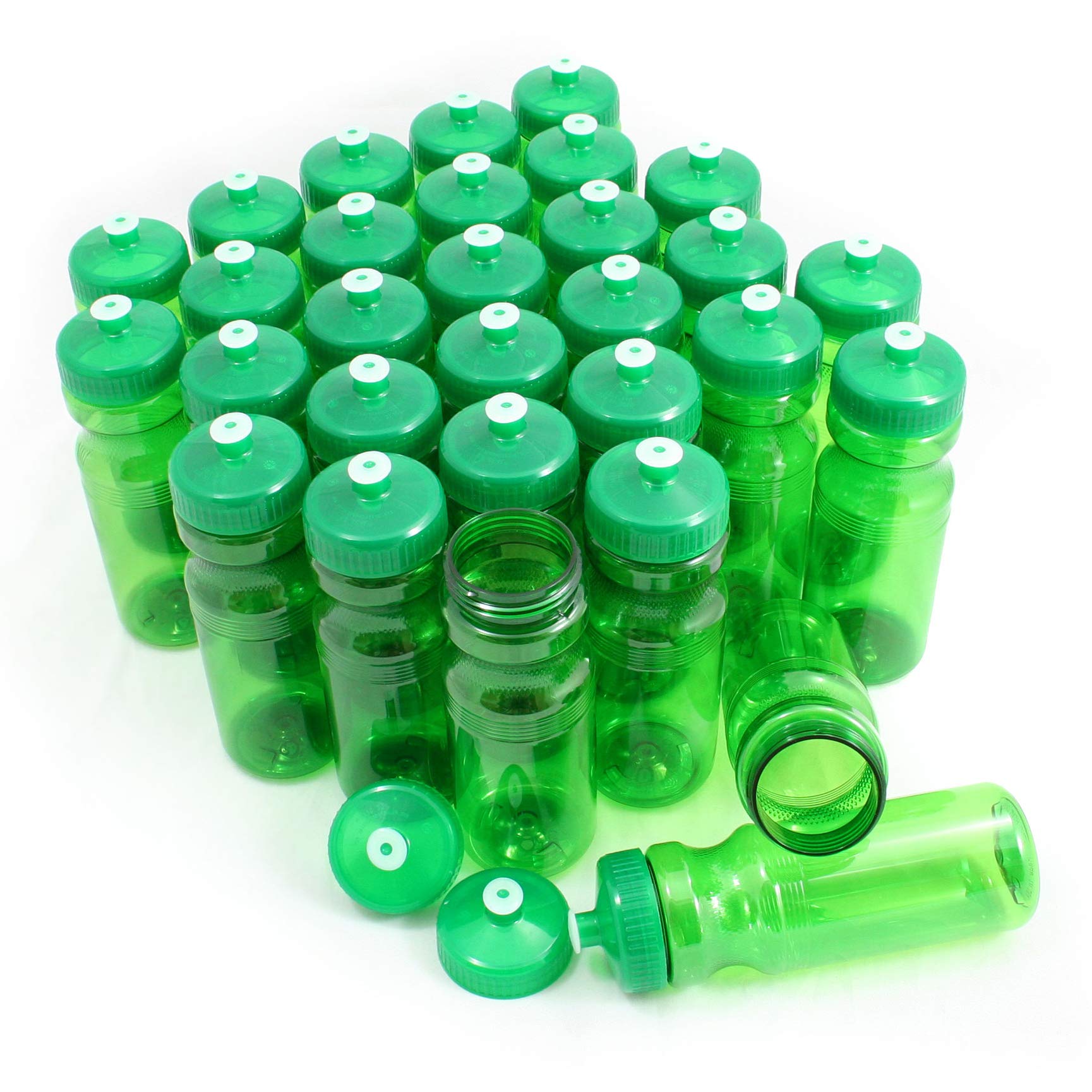 Rolling Sands Reusable Bulk Water Bottles 30 Pack - 24 Oz Sports Water Bottles, USA Made, BPA-Free, Wide Mouth for Easy Cleaning