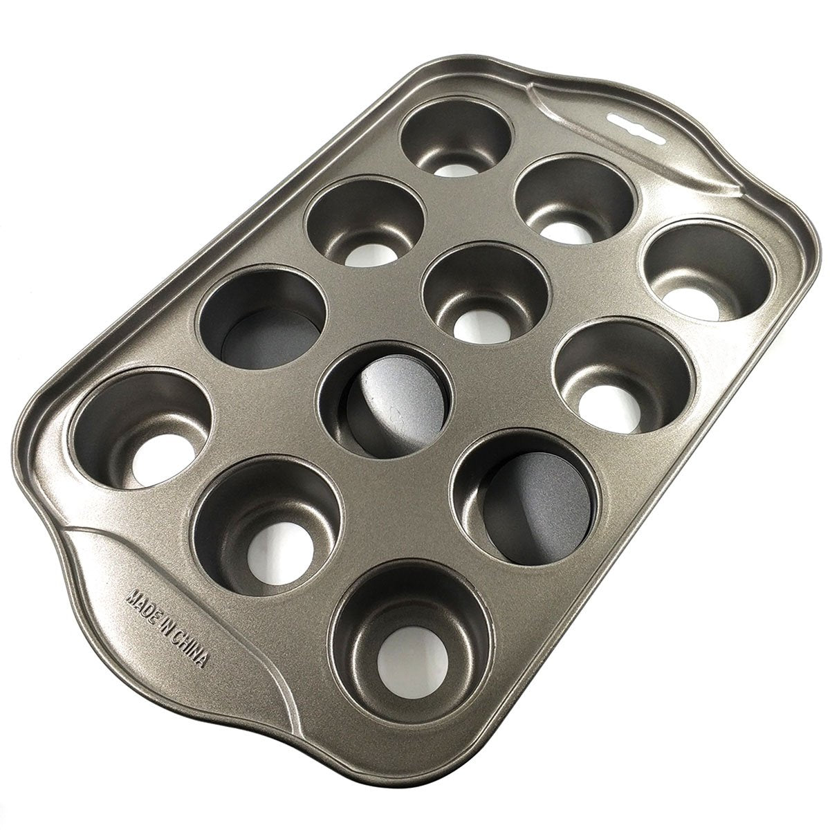 Devilmaycare Removable Bottom Round Mini Muffin Pans 12 Holes Non-Stick Cake Mold For Cake Chocolate Egg Tart & Others Bake Food