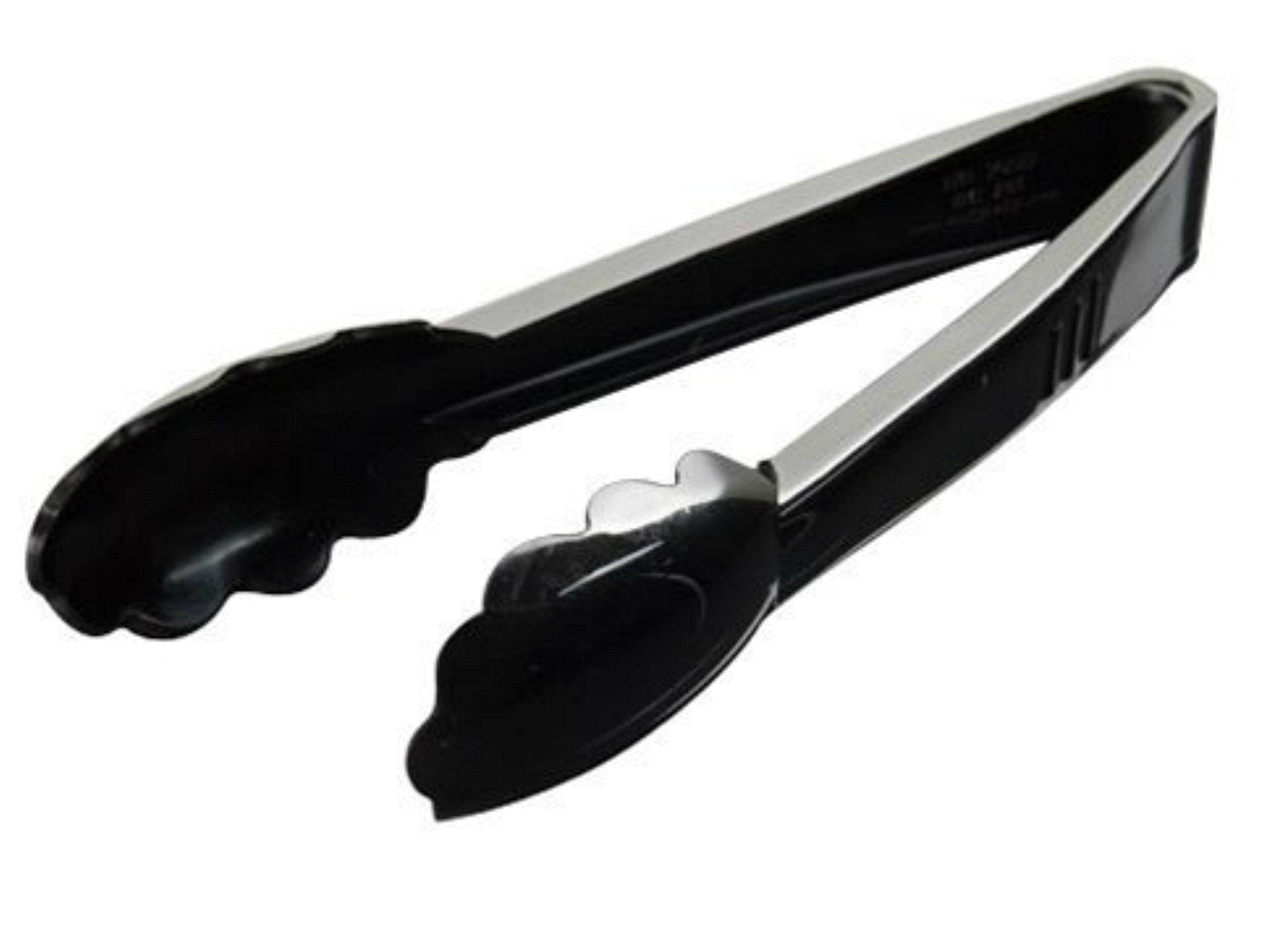 Emi Yoshi Koyal Heavy Duty Scalloped Edge Tongs, 9-Inch, Black, Set Of 24