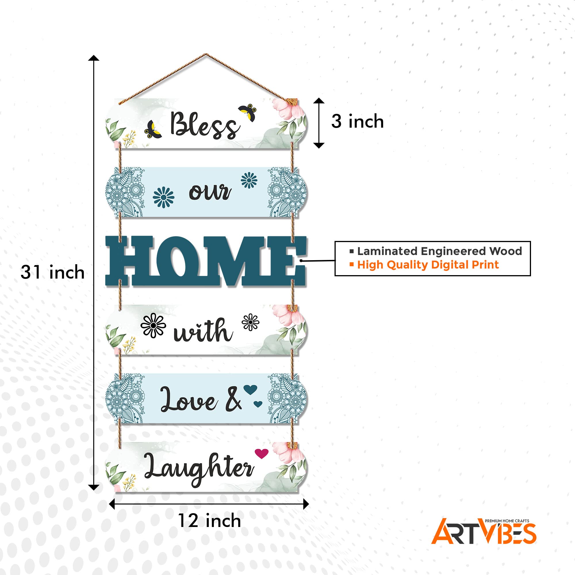 Artvibes Home Quote Decorative Wall Art Wooden Wall Hanger for Living Room | Bedroom | Gifts | Wall Hangings for Home Decoration