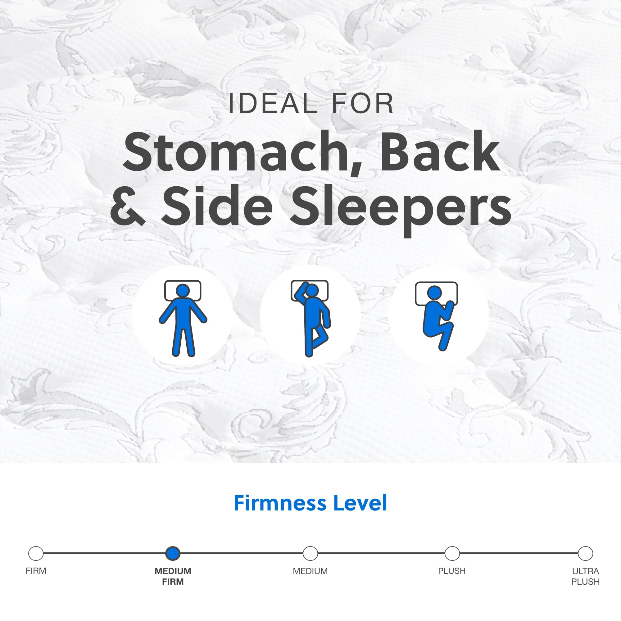Signature Design by Ashley King Size Chime 10 Inch Medium Firm Hybrid Mattress with Cooling Gel Memory Foam for Pressure Relief,