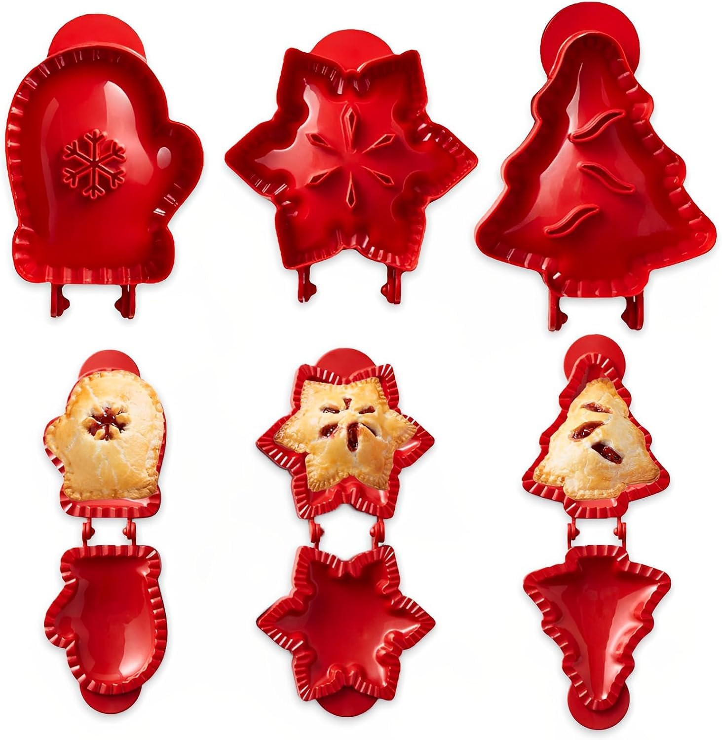 Mini Hand Pie Molds Set, Christmas Dough Press & Apple Pie Cutter (A)